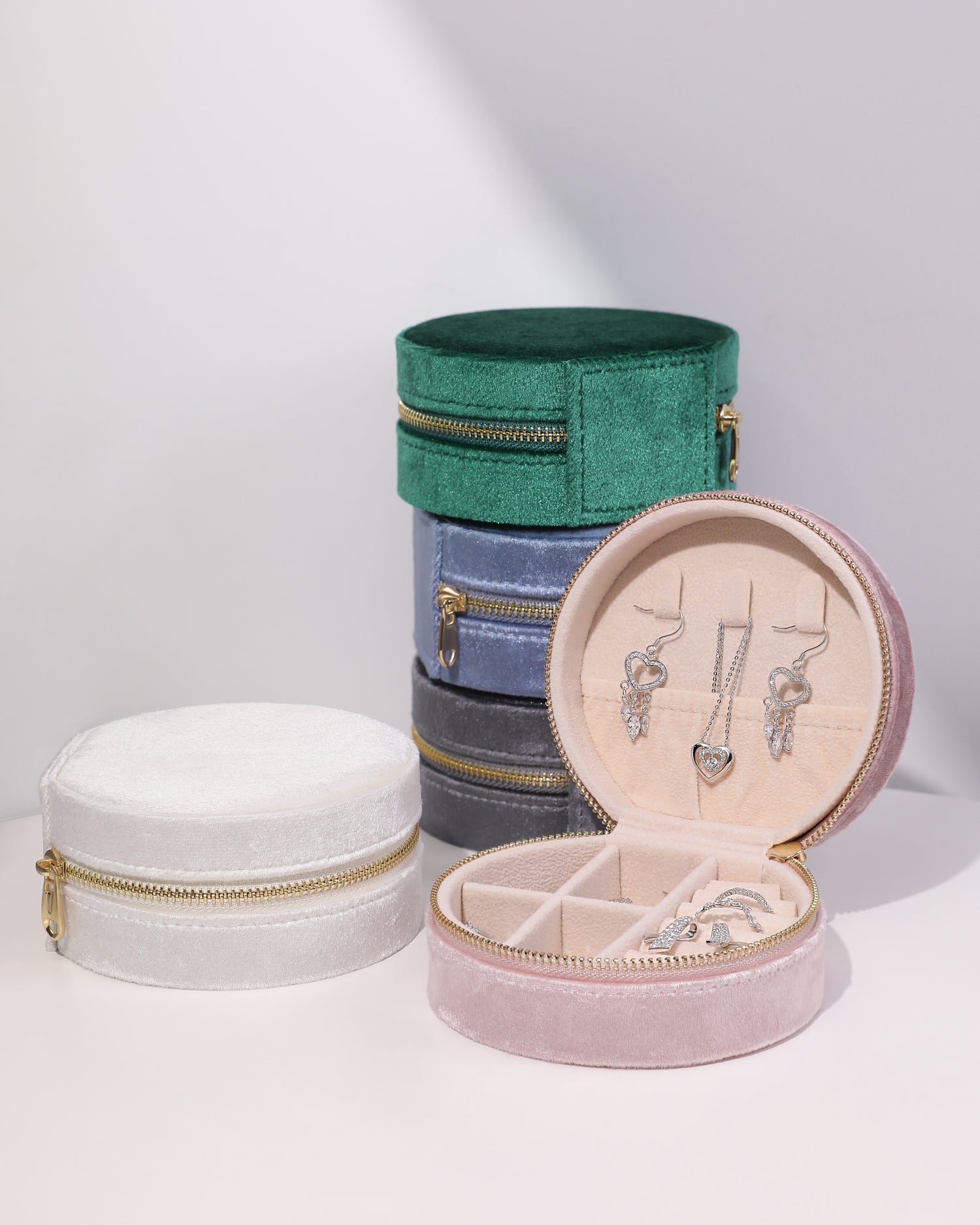 Velvet Round Jewelry Box