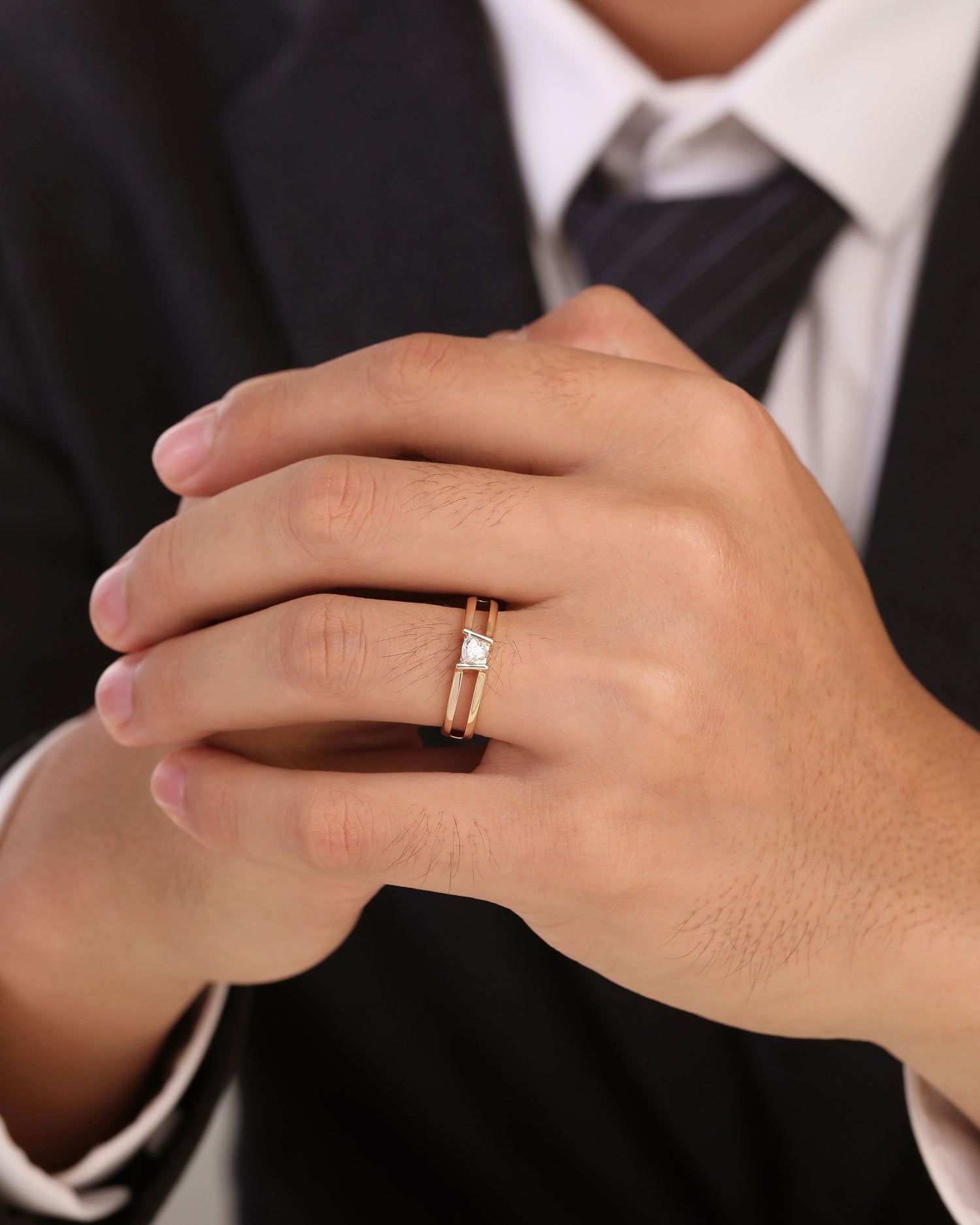 Triangle Solitaire Ring