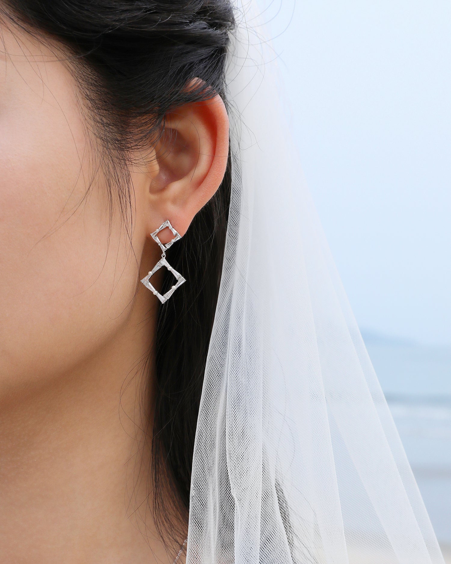 Diamond Pearl Earrings