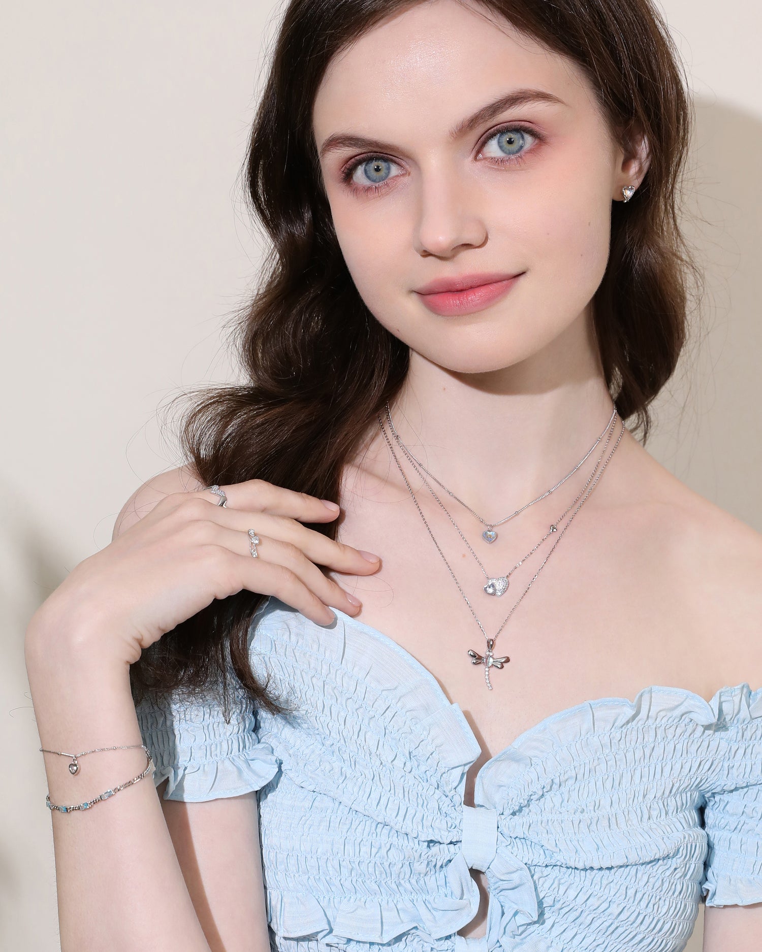 Moonstone & Diamond Heart Necklace