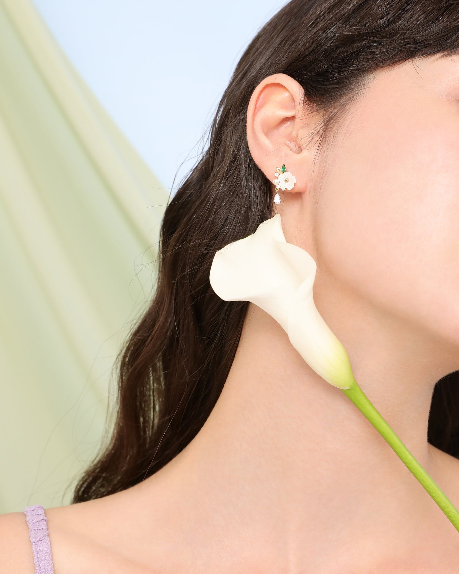 Springtime Dew Pearl Earrings
