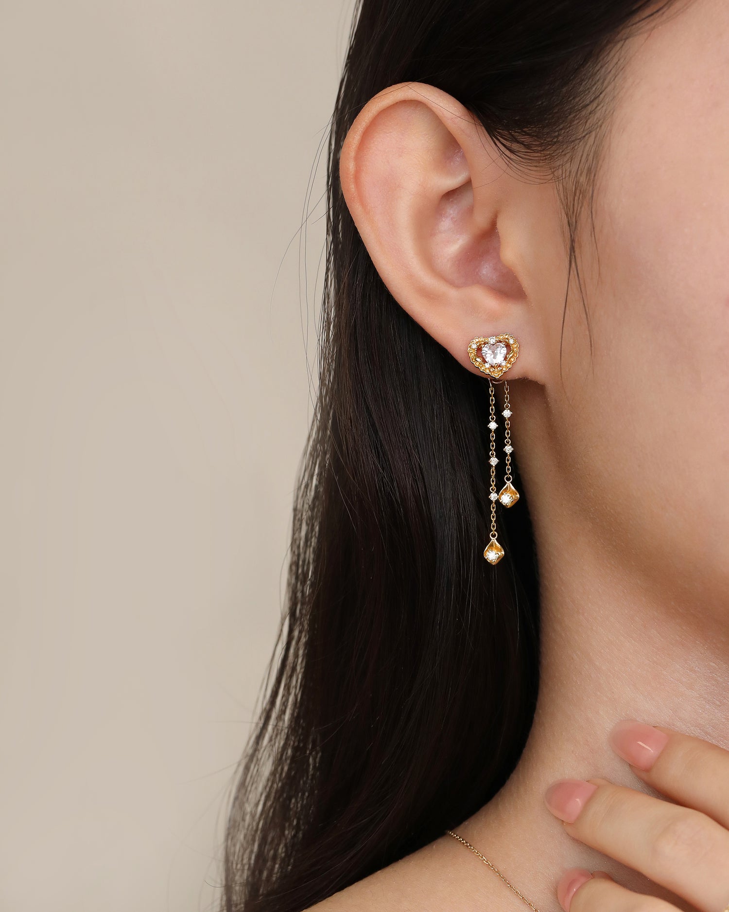 Heart in Bloom Convertible Diamond Drop Earrings