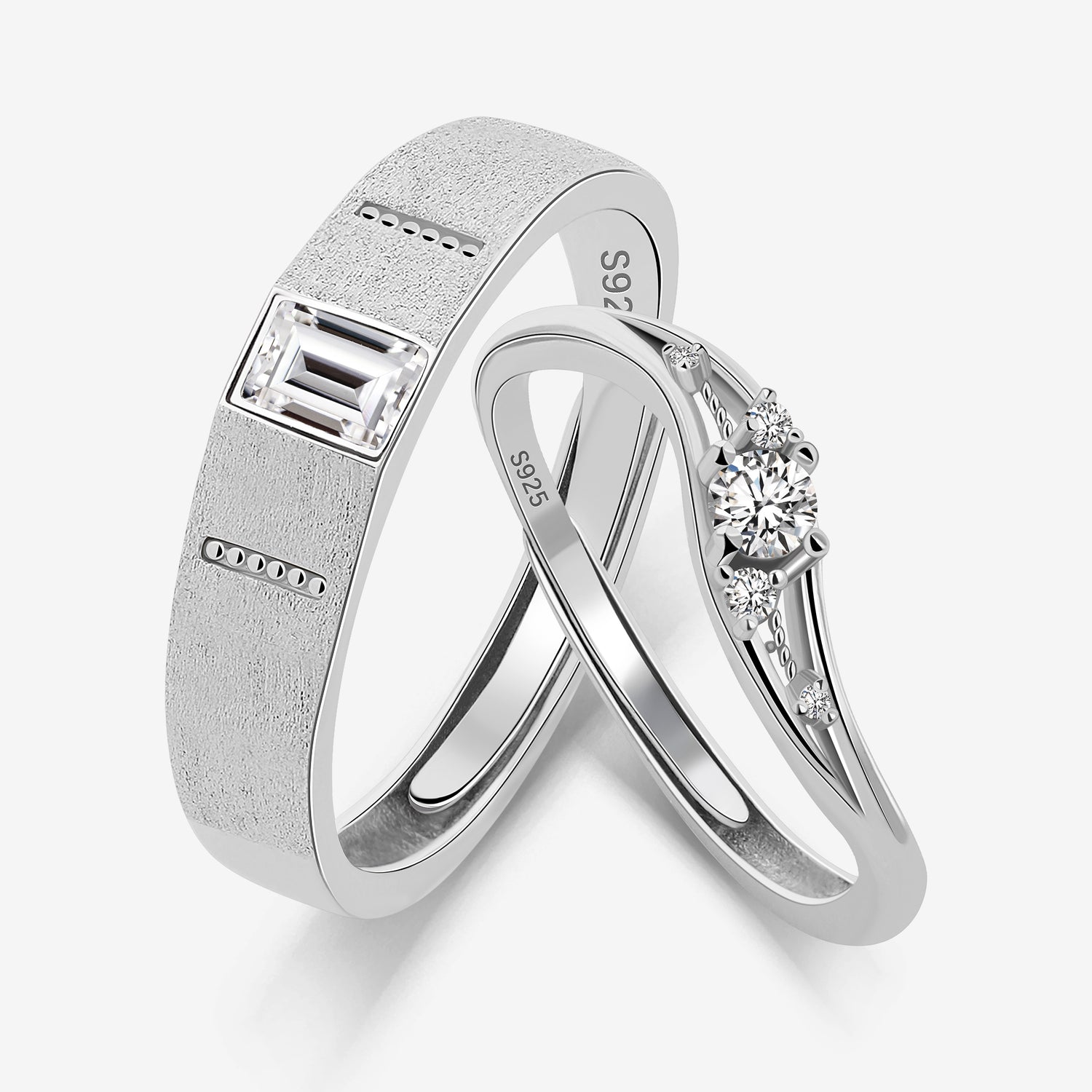 Radiant Duo Couples’ Rings