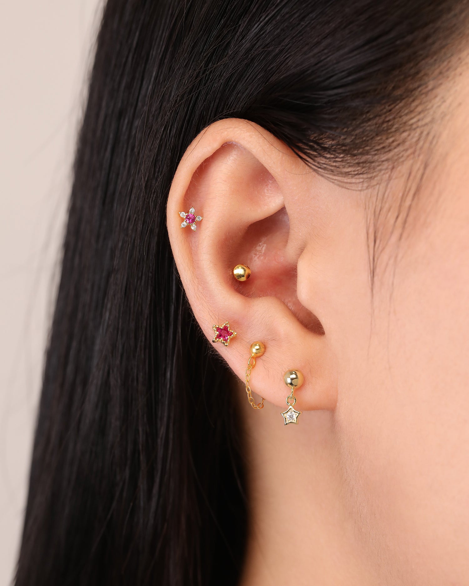 Twinkling Star Screw Back Earrings