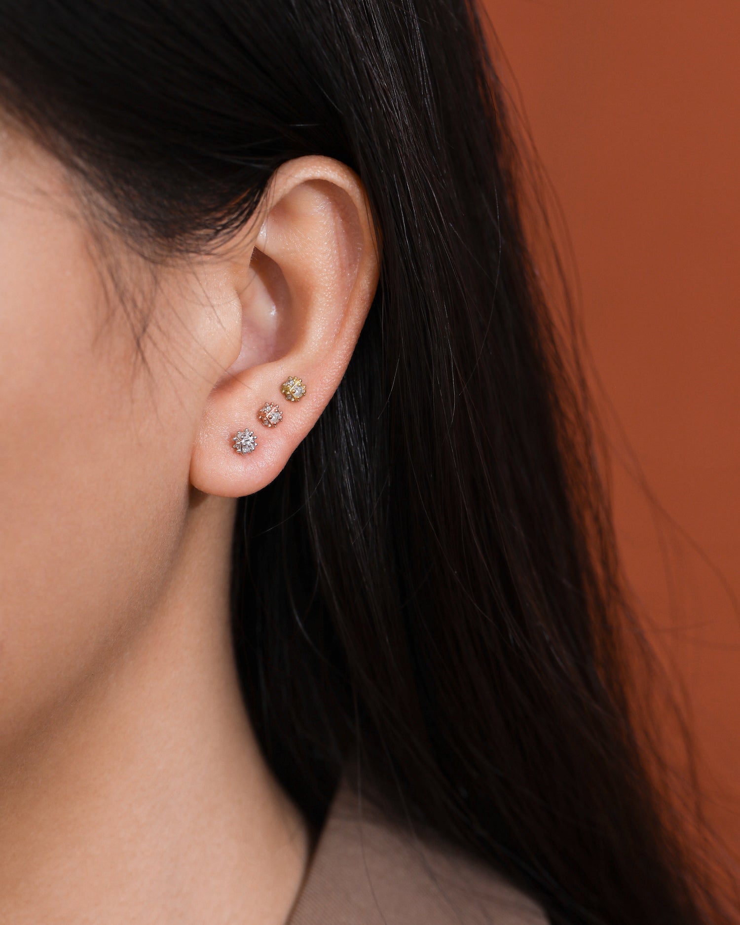 Brilliant Cluster Screw Back Earrings