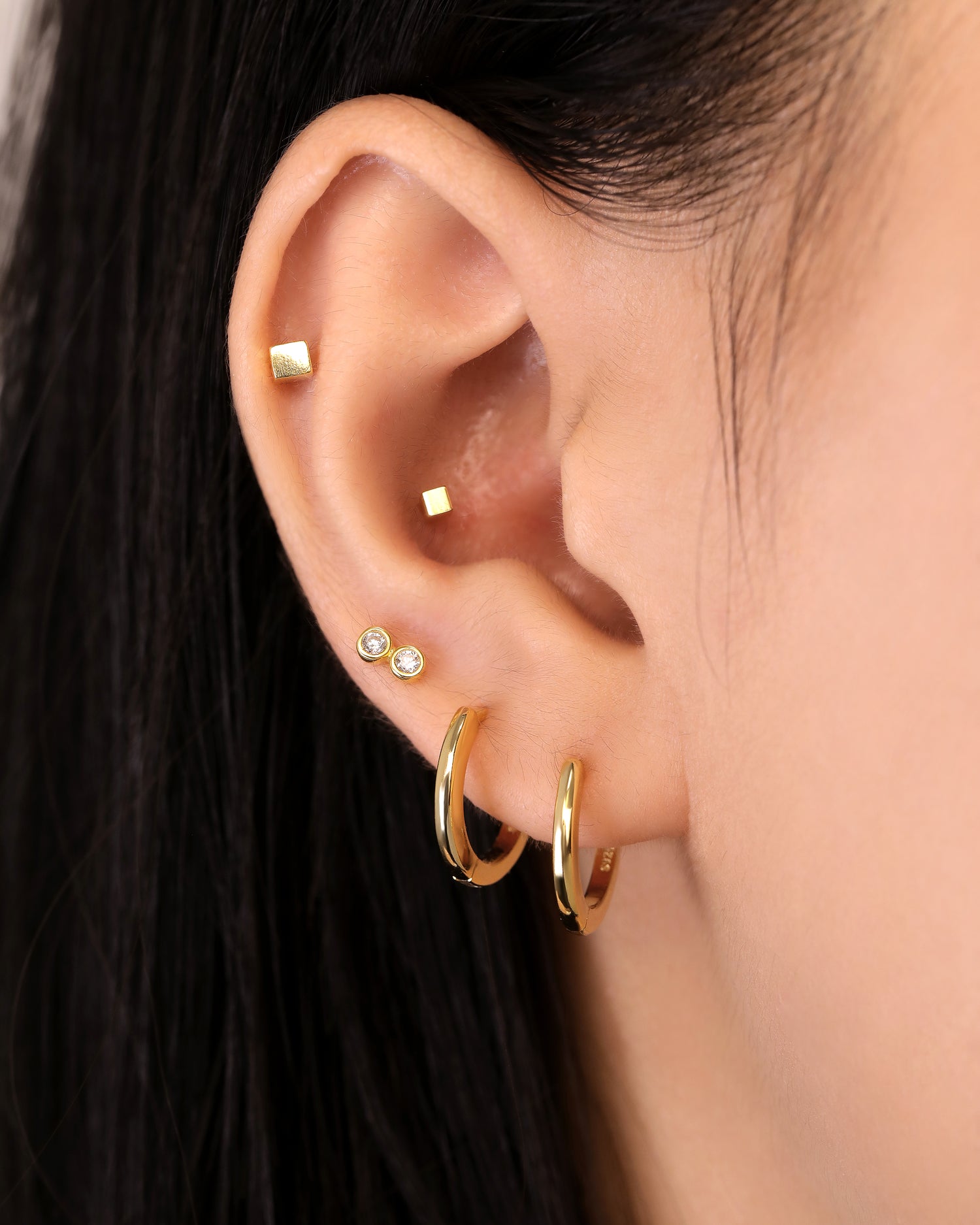 Mini Double Bling Screw Back Earrings