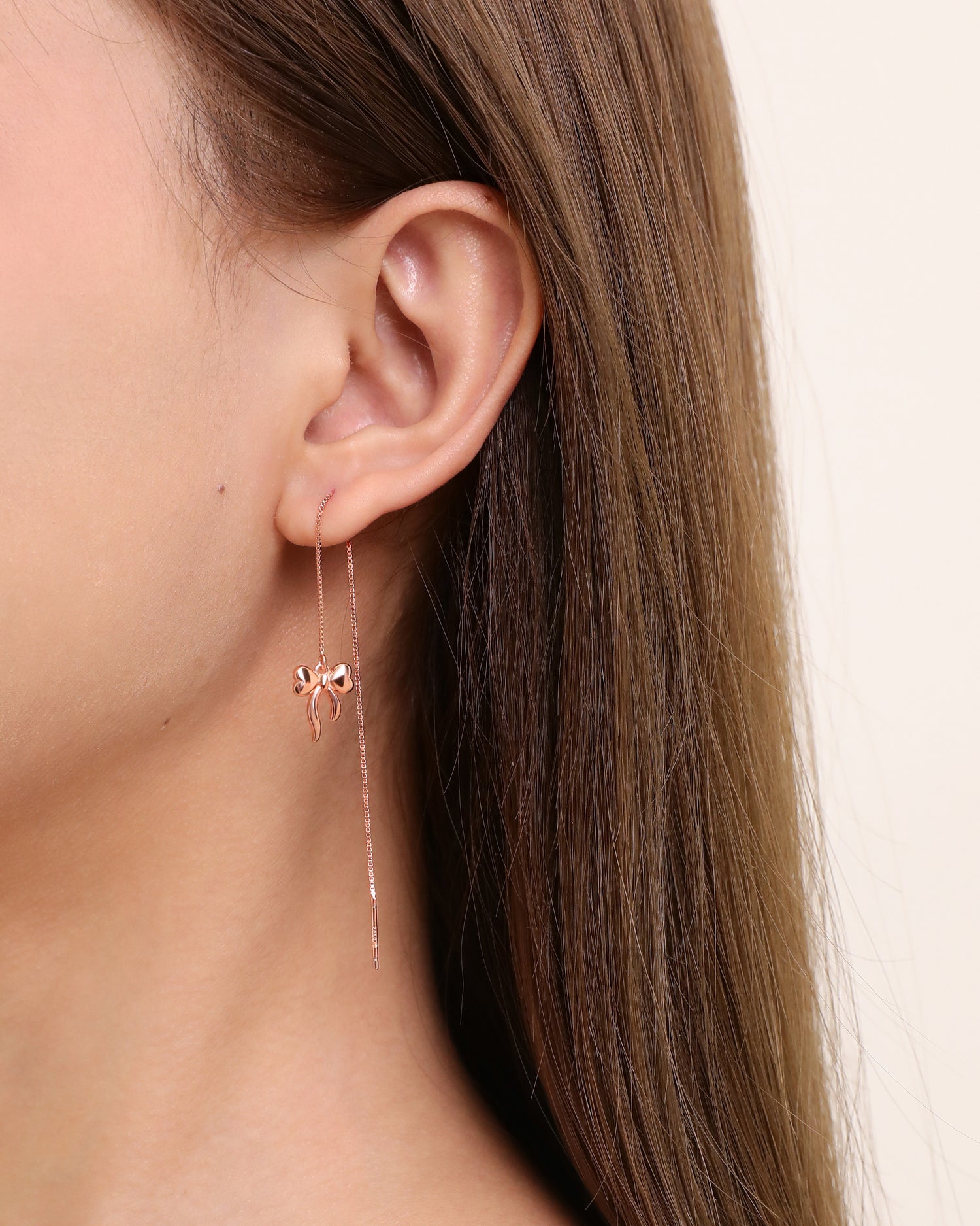 Simple Bow Threader Earrings
