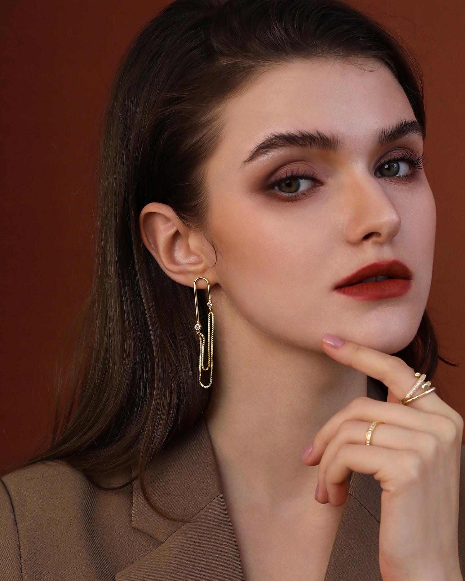 Luxe Dual Cascade Chain Earrings