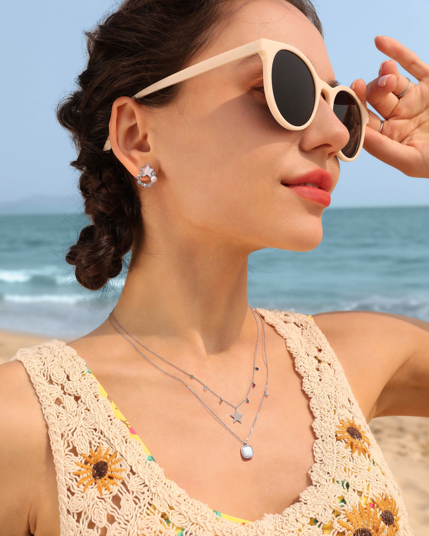 Pearl Star Earrings