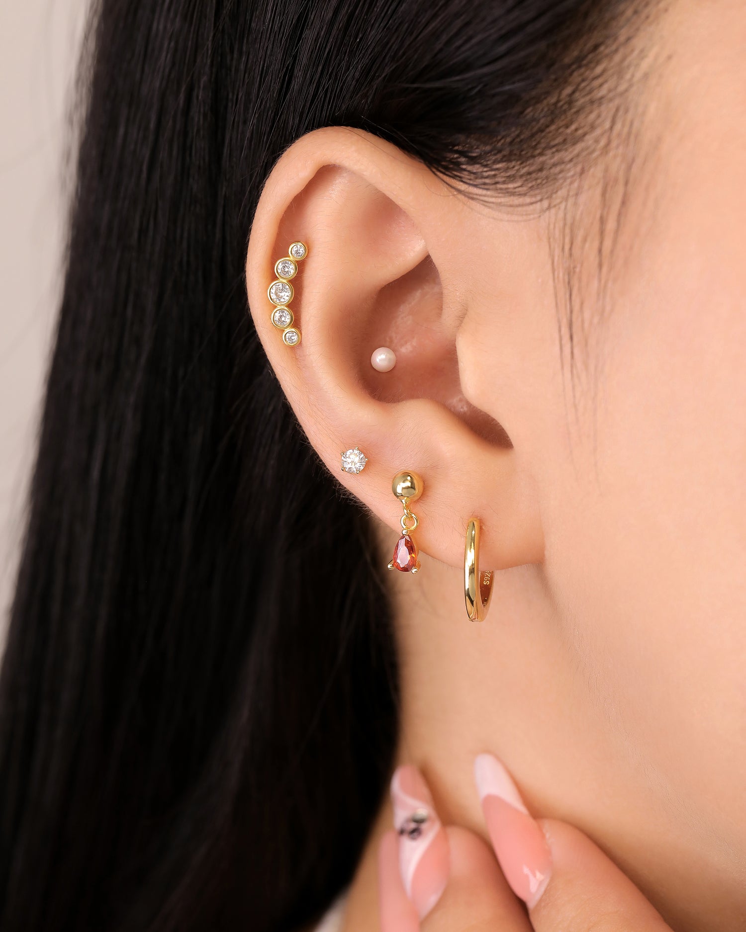 Radiant Cascade Screw Back Earrings