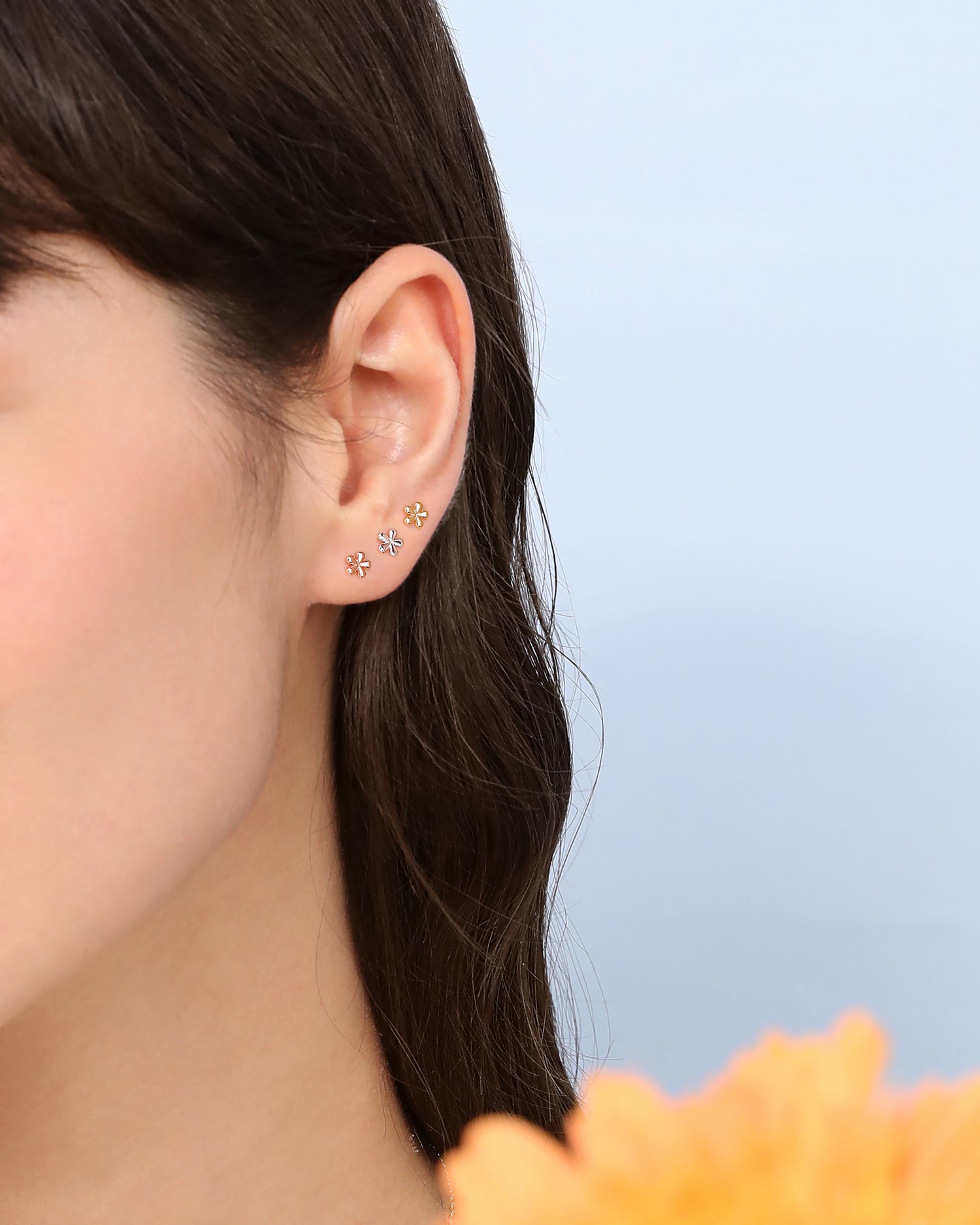 Mini Flower Screw Back Earrings
