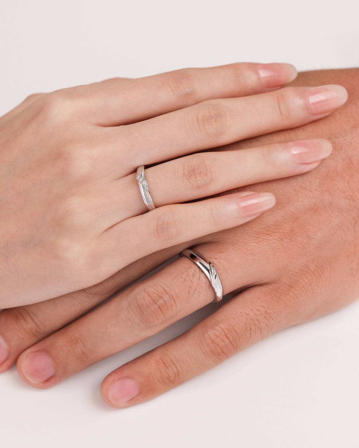 Woven Vow Couple Rings in Solid Gold