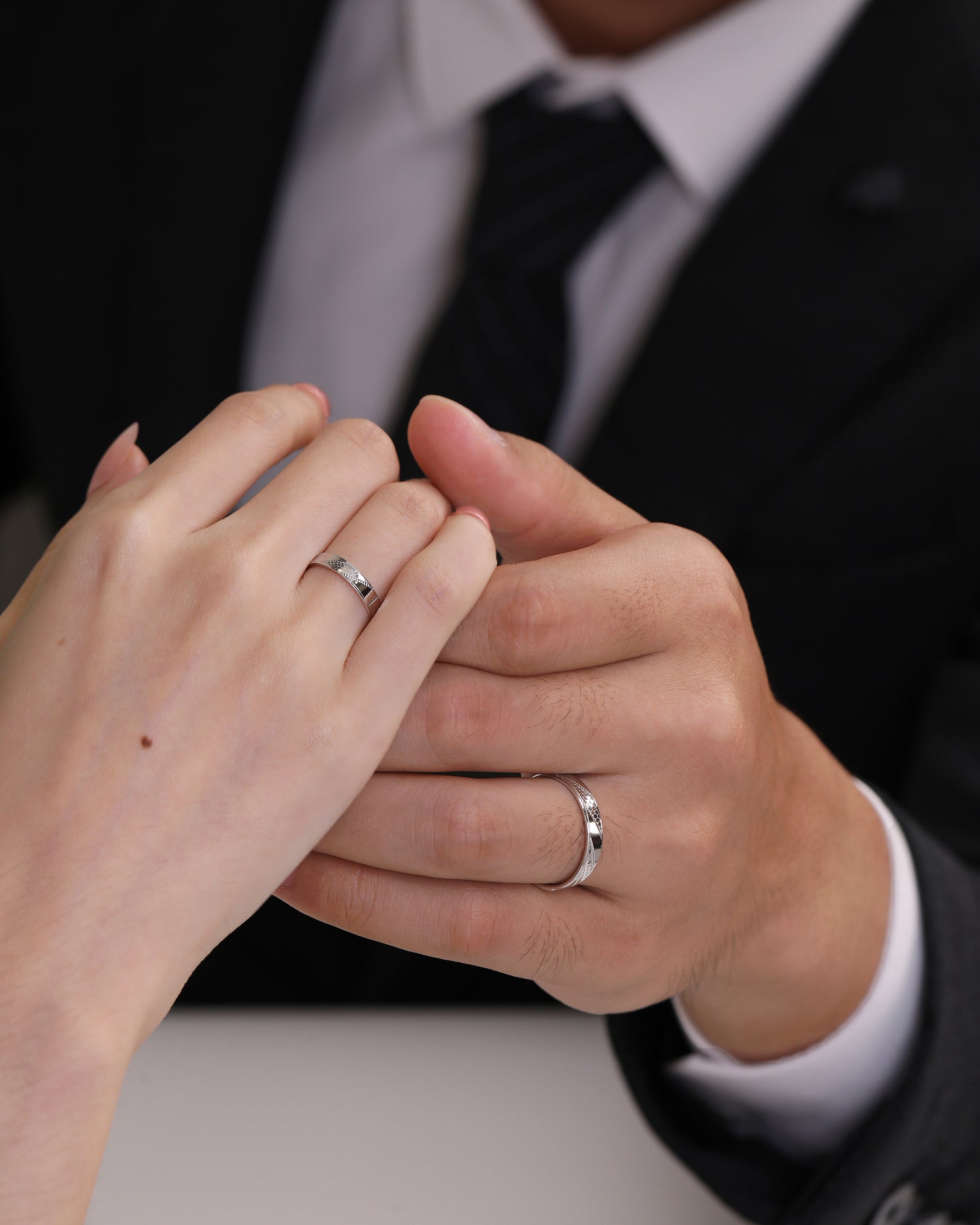 Linked Light Couples’ Rings