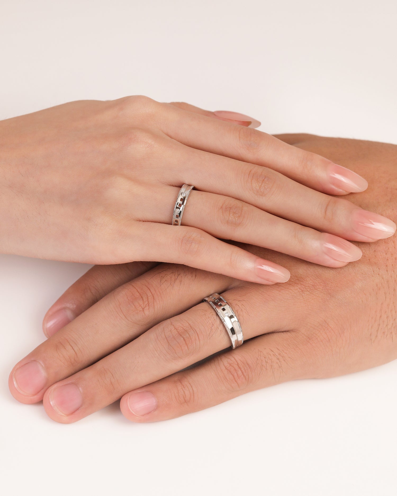 Parallel Hearts Couples’ Rings (Silver)