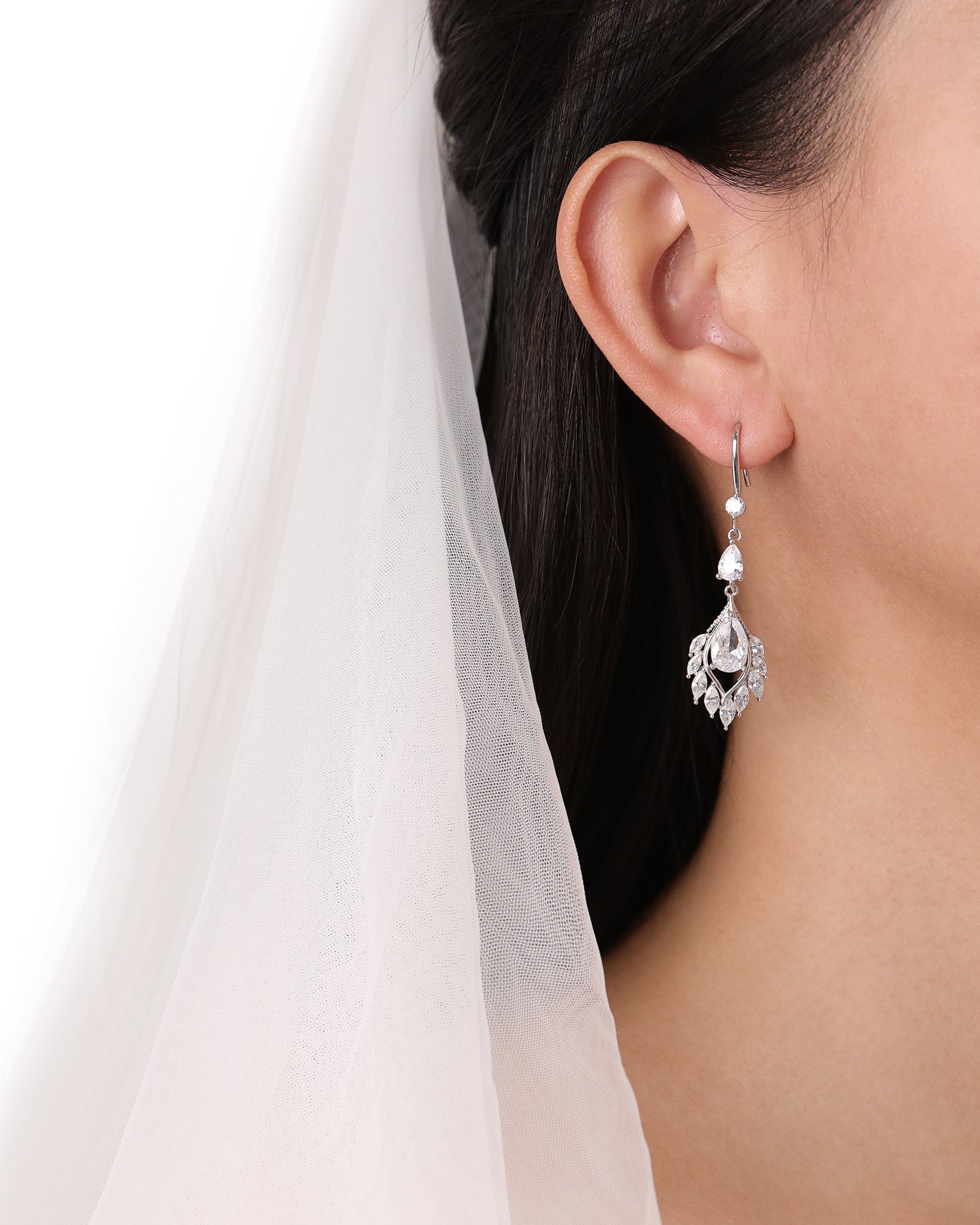 Crystal Teardrop Chandelier Earrings