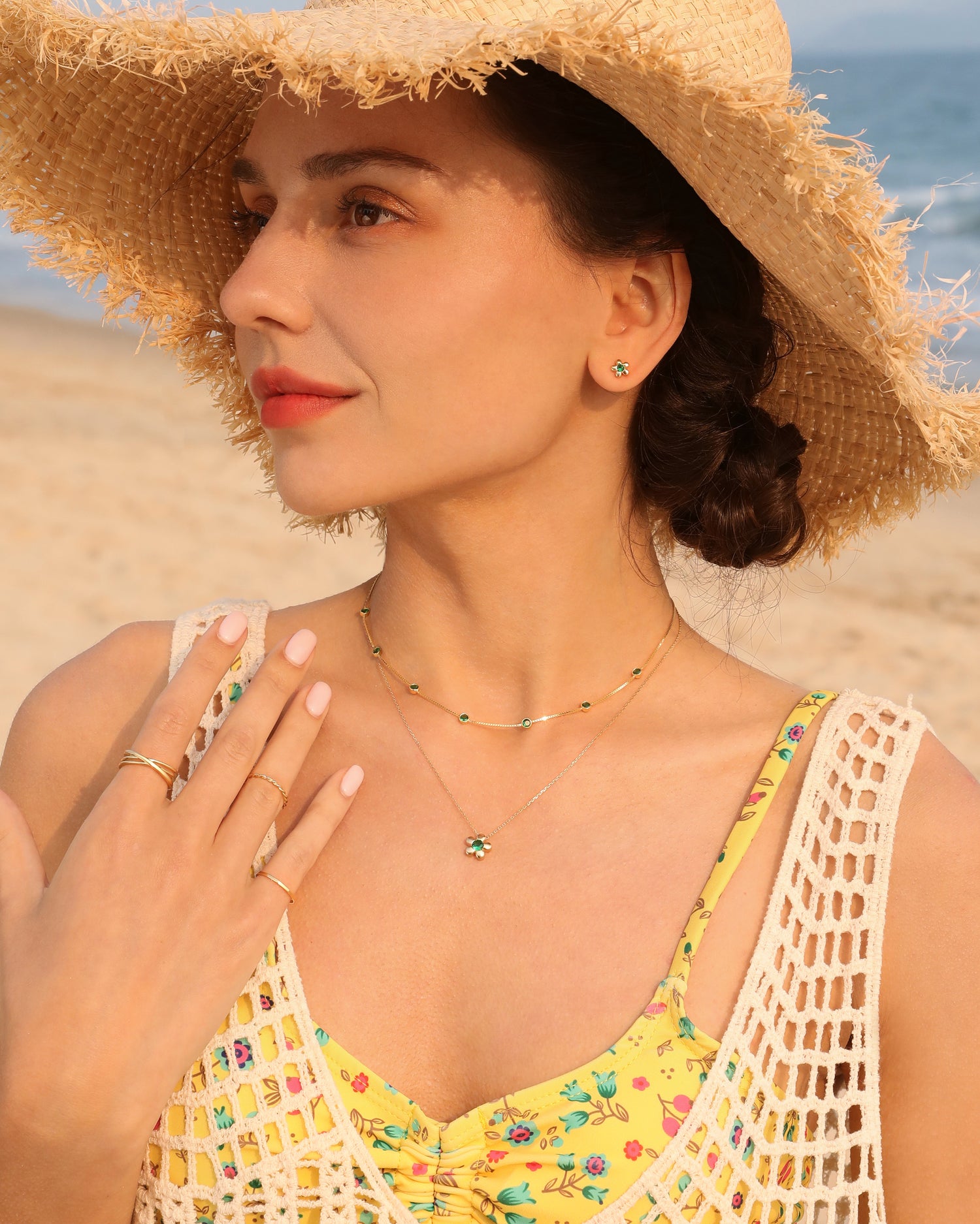 Emerald Green Flower Necklace