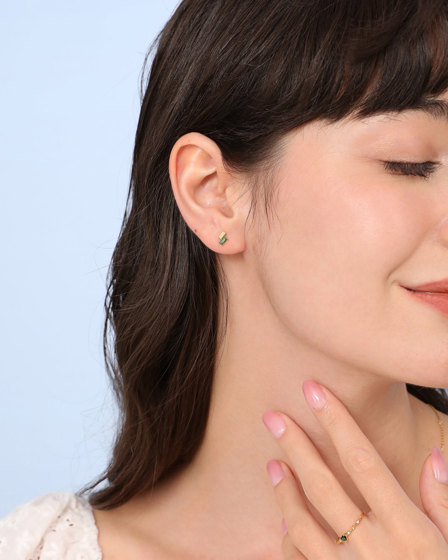 Baguette Emerald Earrings