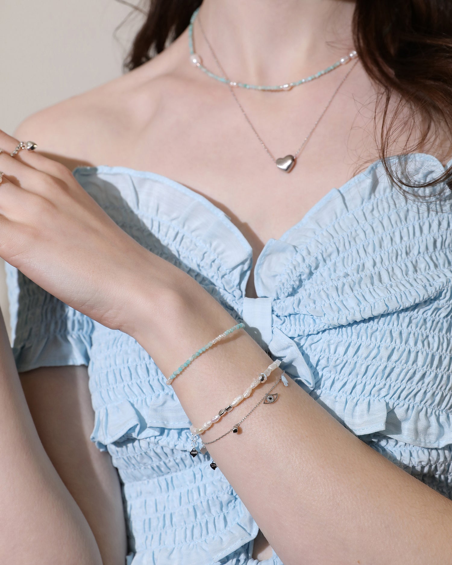 Tiny Turquoise Pearls Bracelet