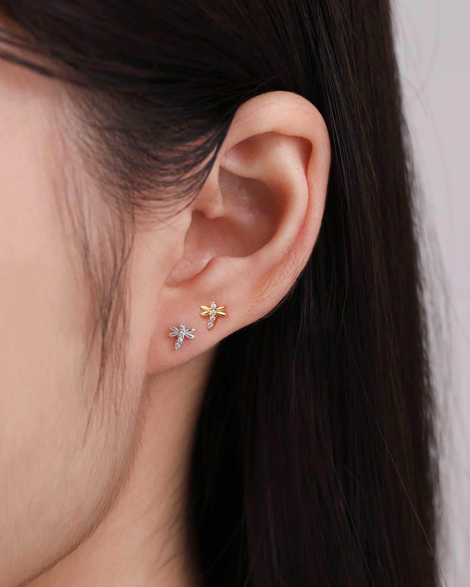 Mini Dragonfly Screw Back Earrings