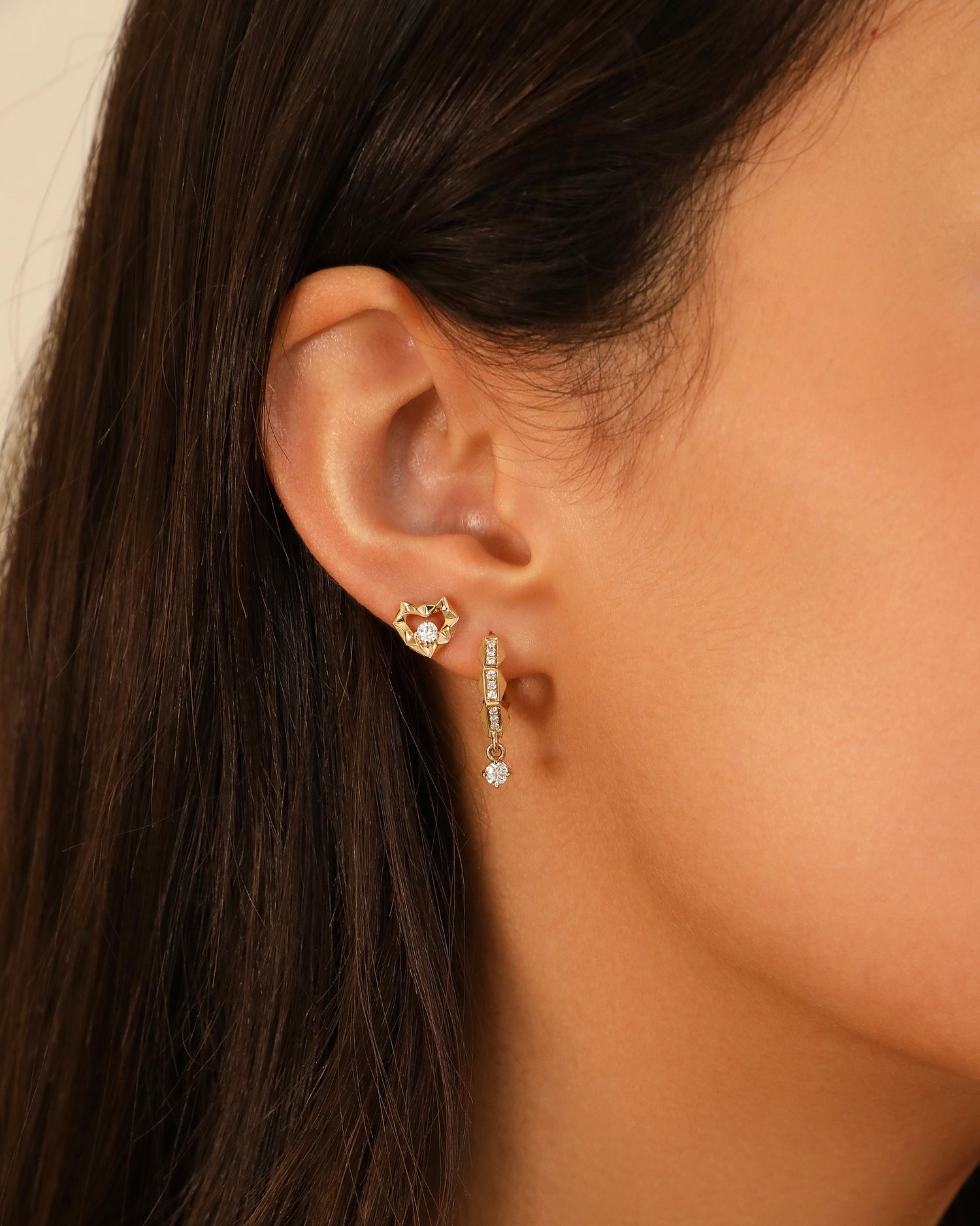 Fearless Heart Hoop Earrings