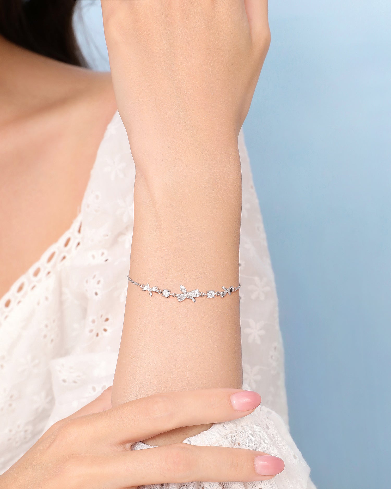 Coquette Sparkle Bows Bracelet