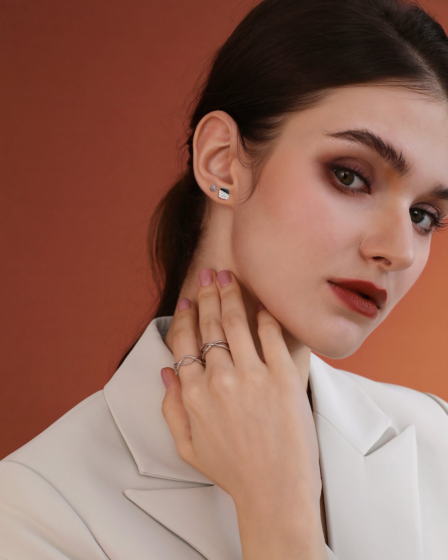 Midnight Sparkle Screw Back Earrings