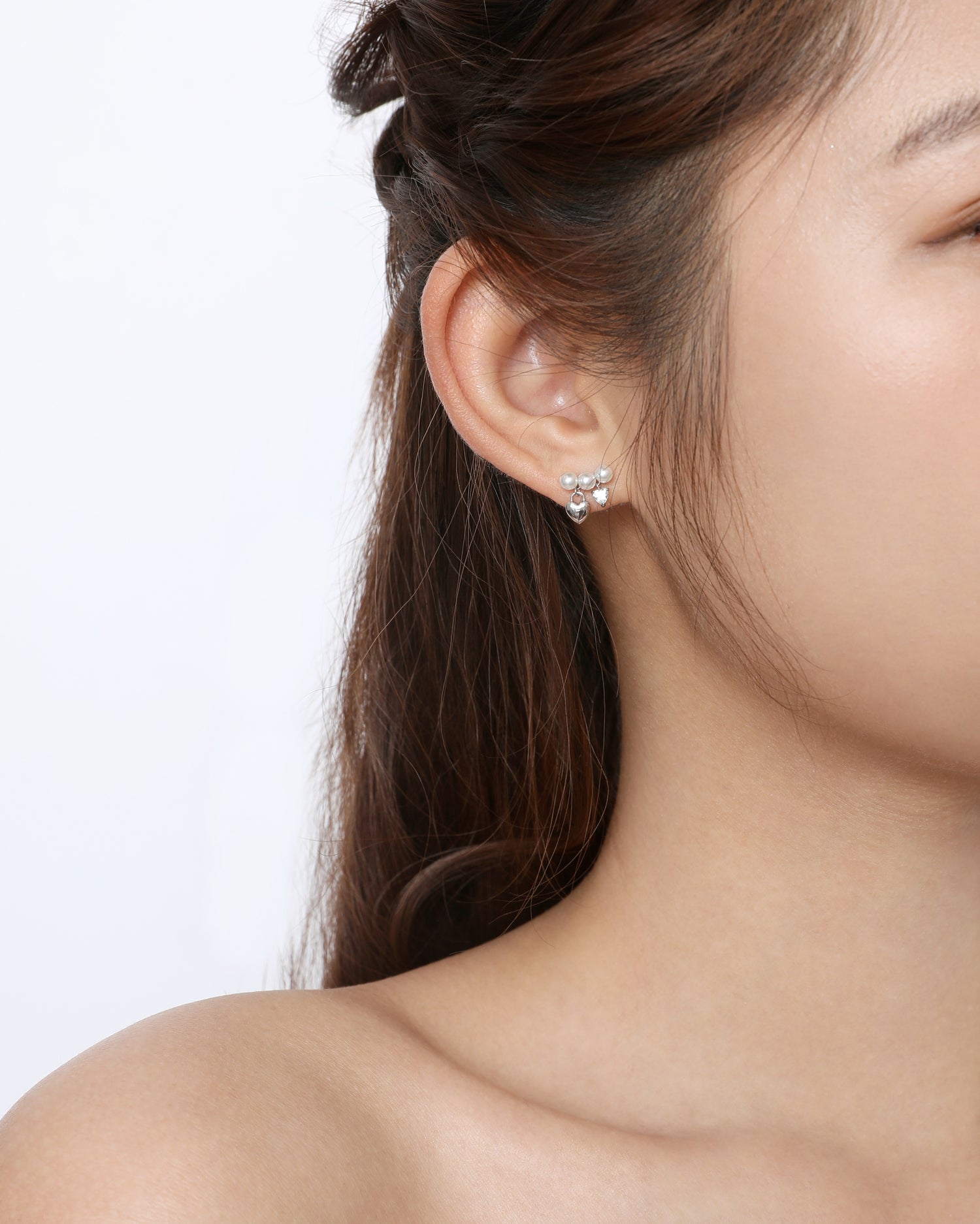 Pearl Dangle Charm Earrings
