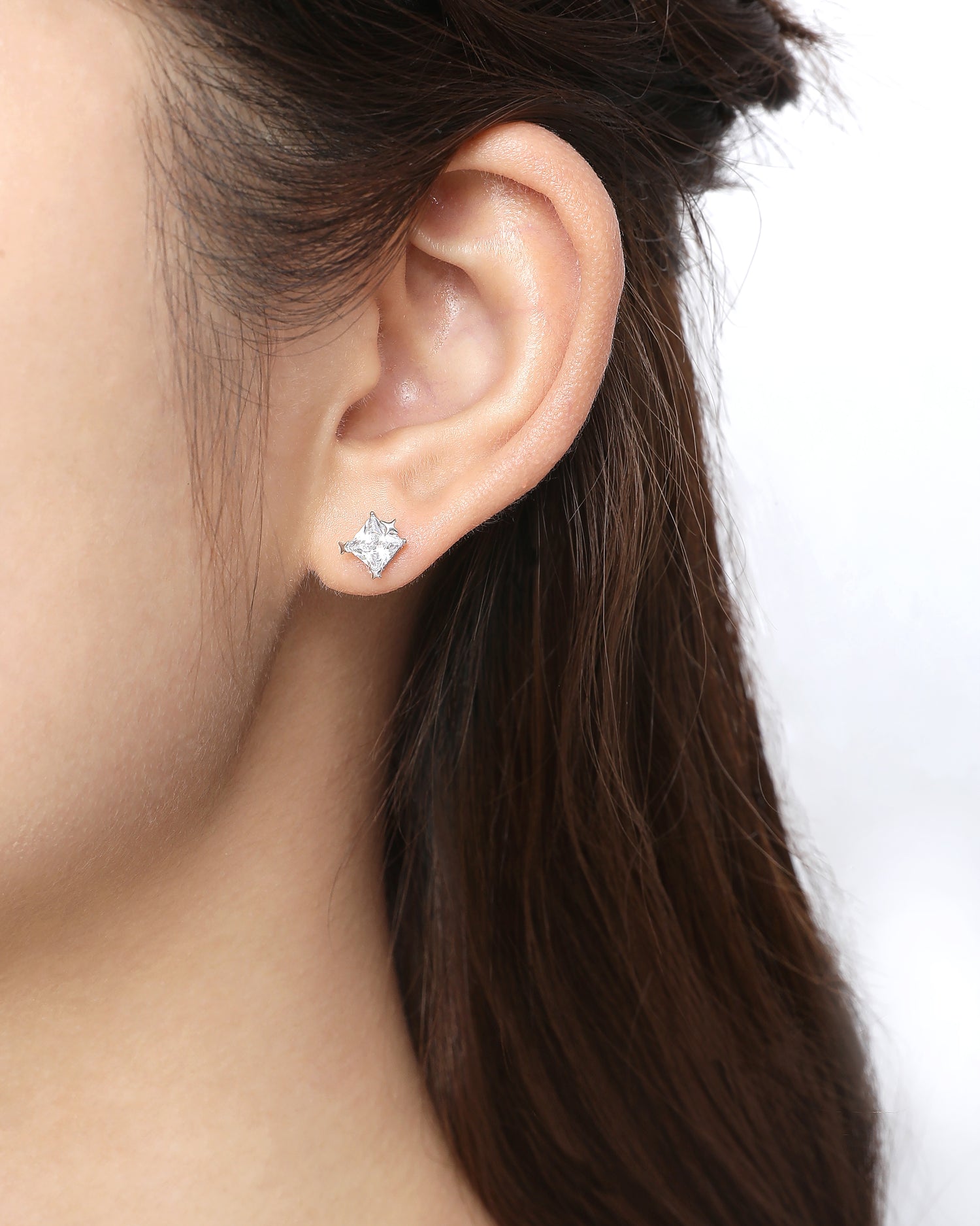 Square Diamond Star Earrings