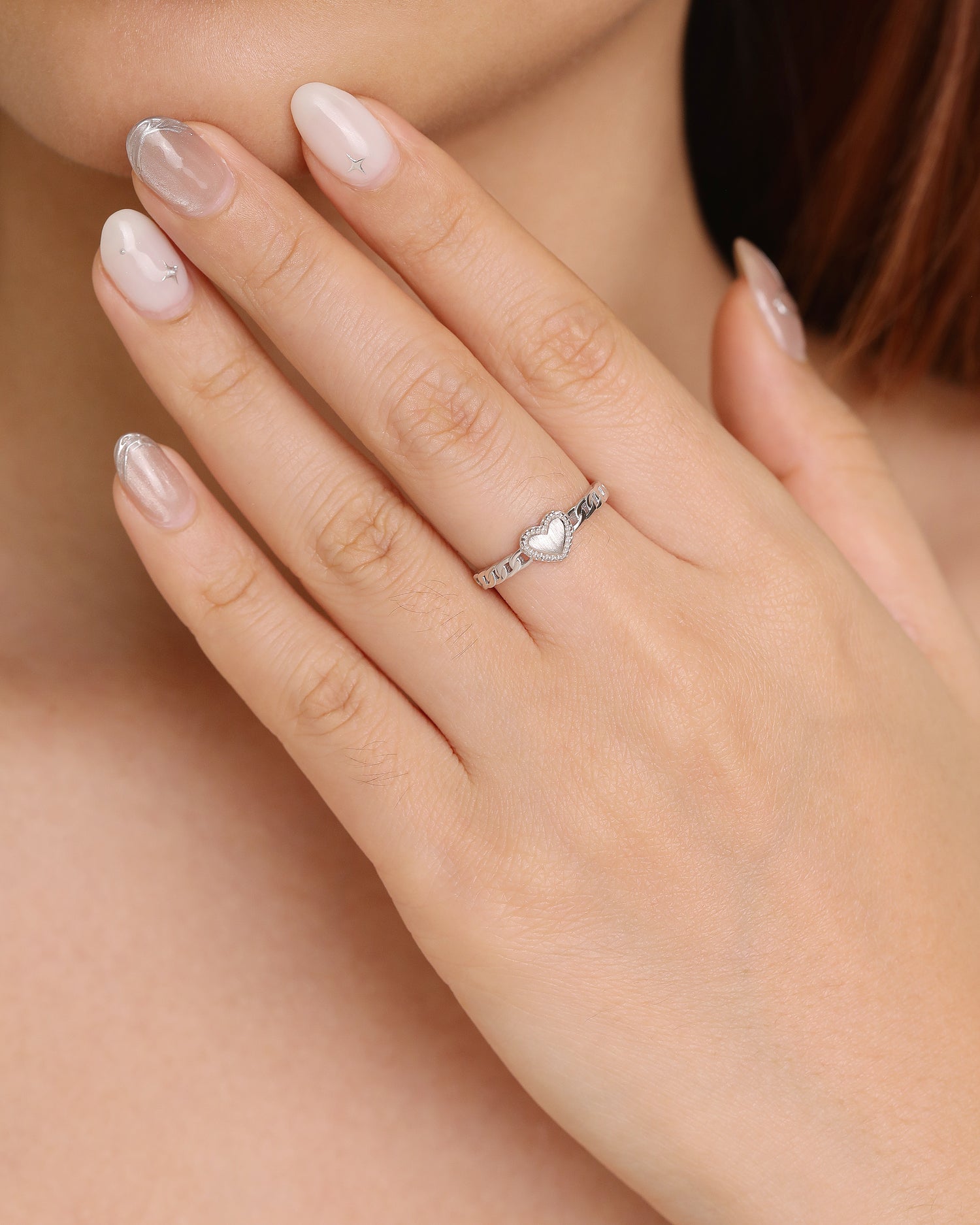 Chain Link Heart Ring