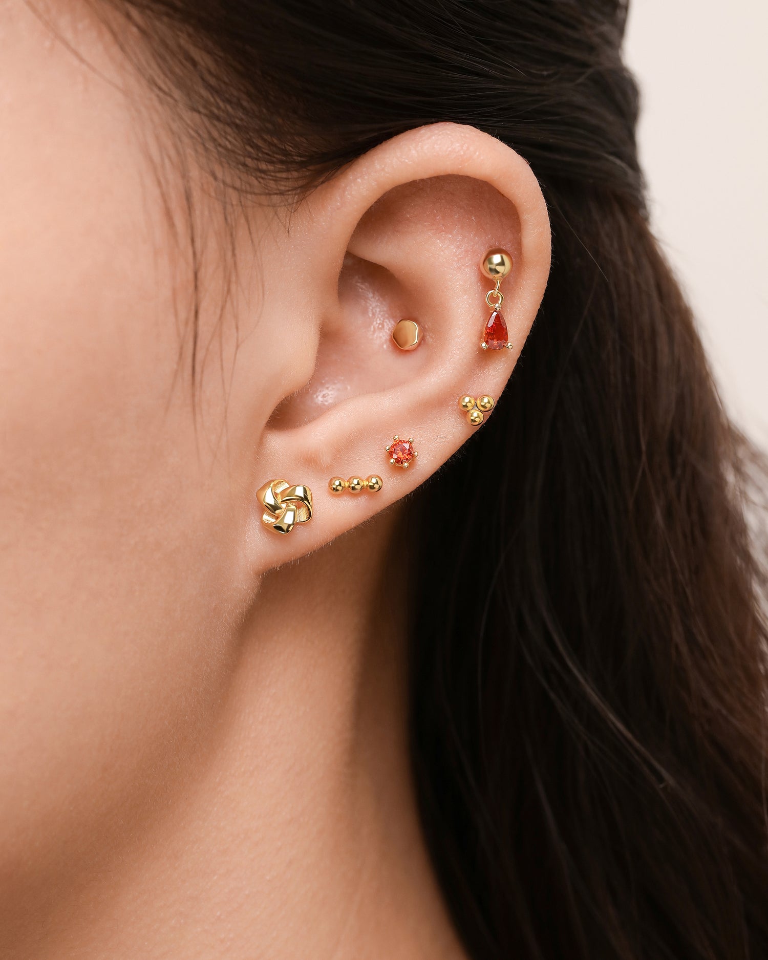 Crimson Twist Earrings Set