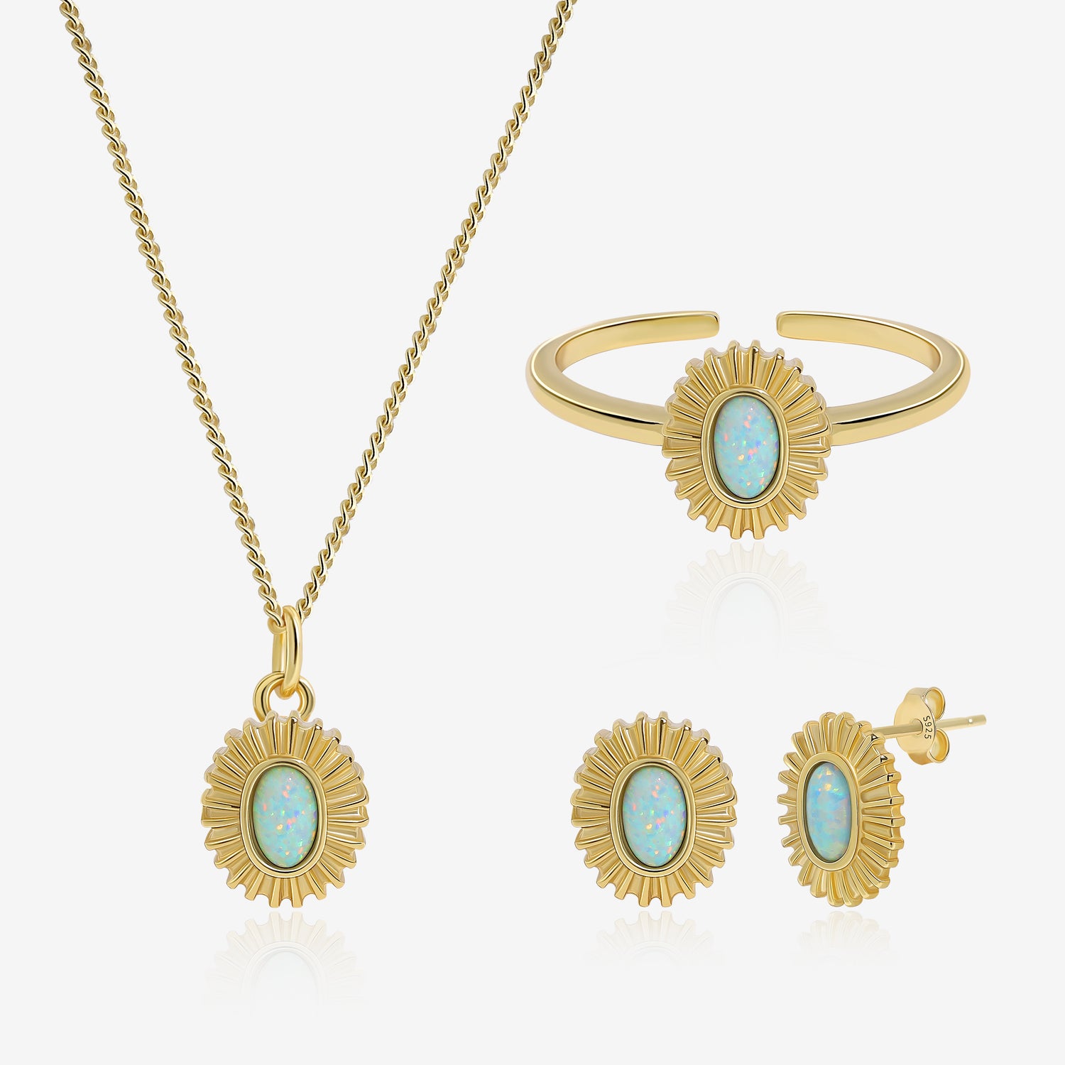 Sunflare Opal Jewelry Set