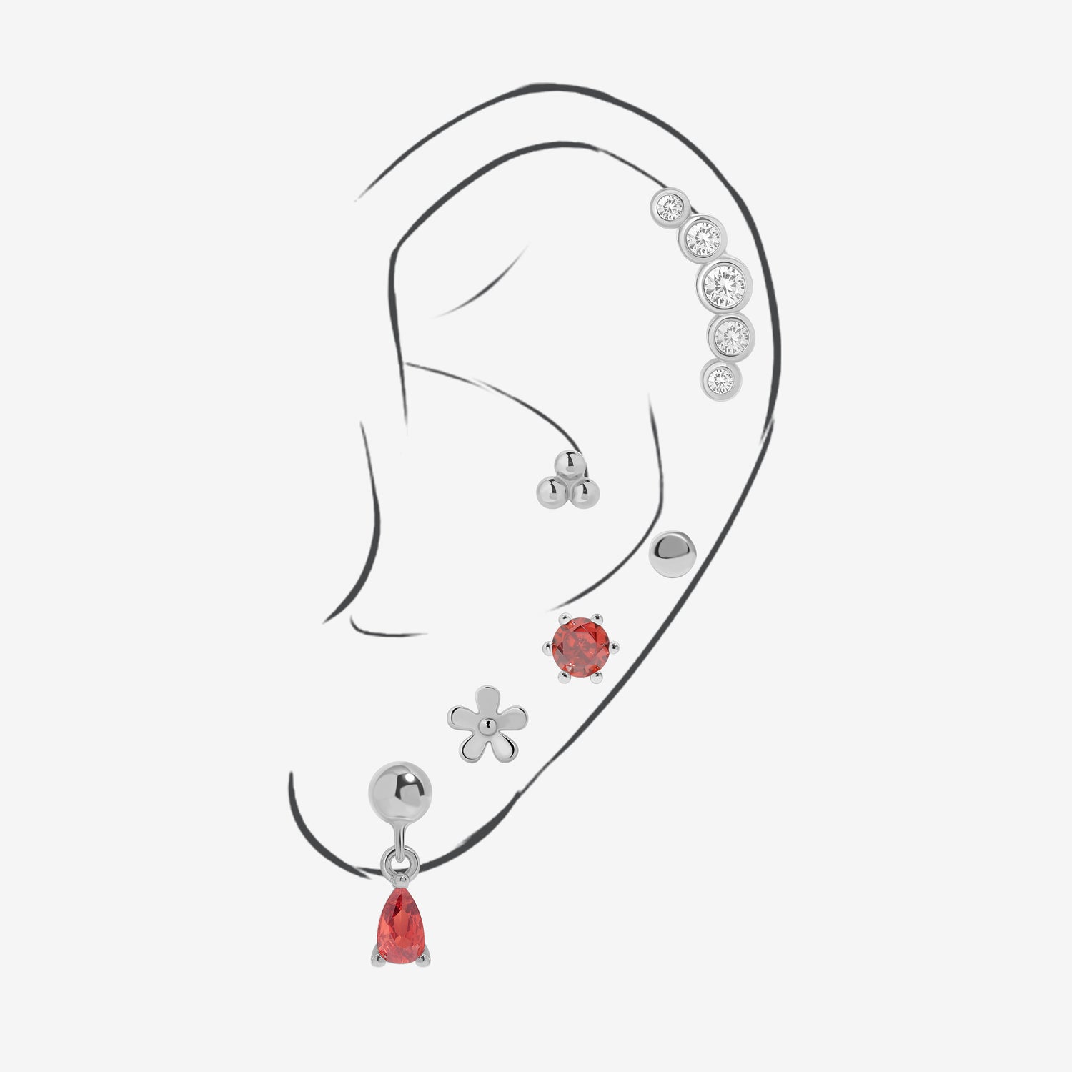 Scarlet Sonata Earrings Set