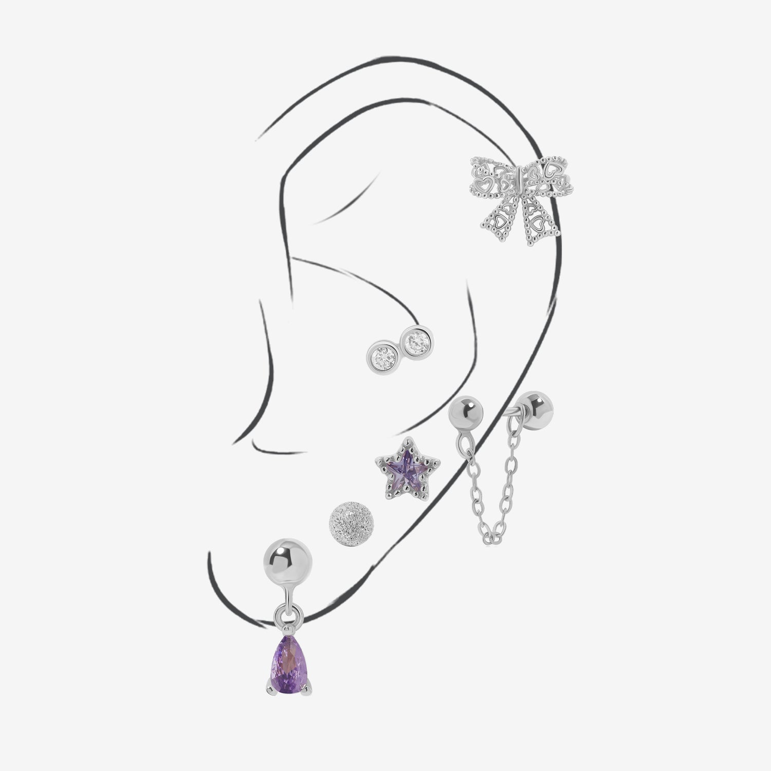 Dreamy Purple Earrings Set