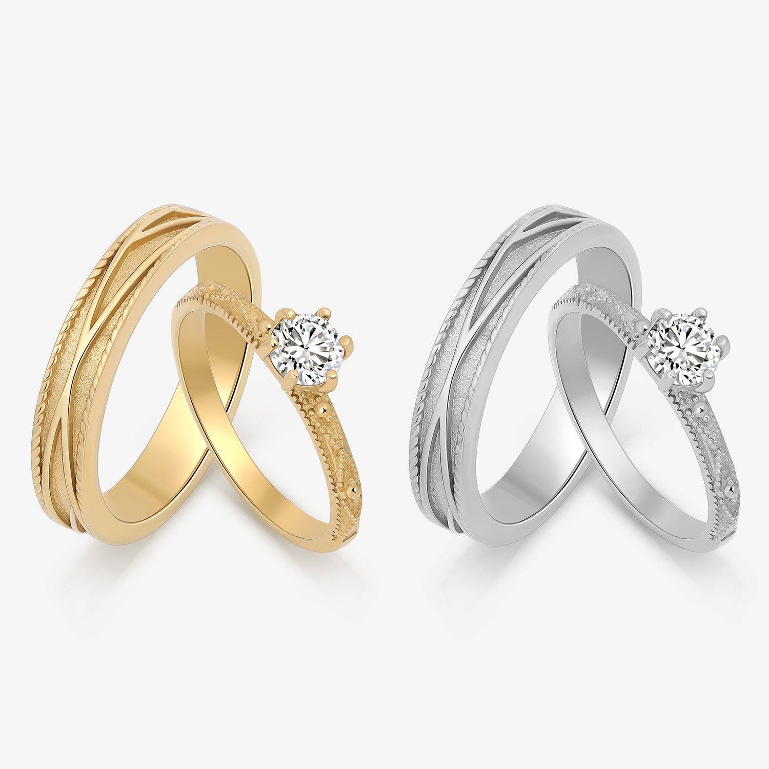 Perfect Harmony Couples' Rings in Stainless Steel
