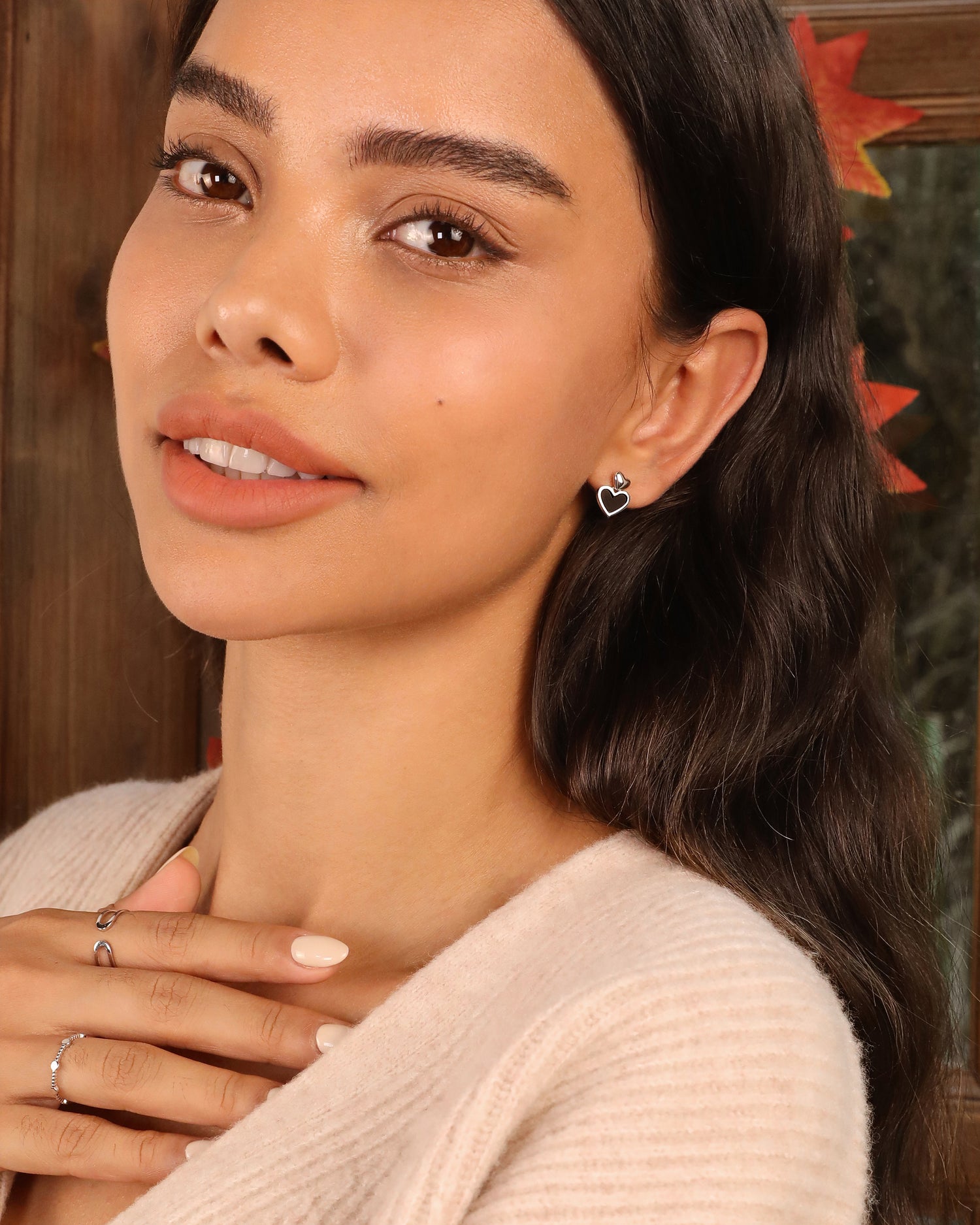 Black Bliss Heart Earrings