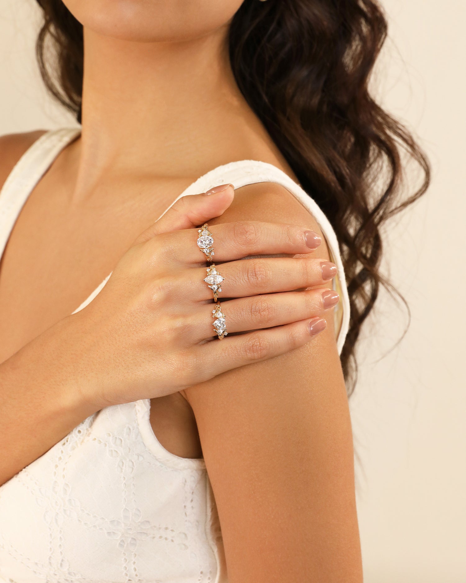 Starlit Grace Heart Ring