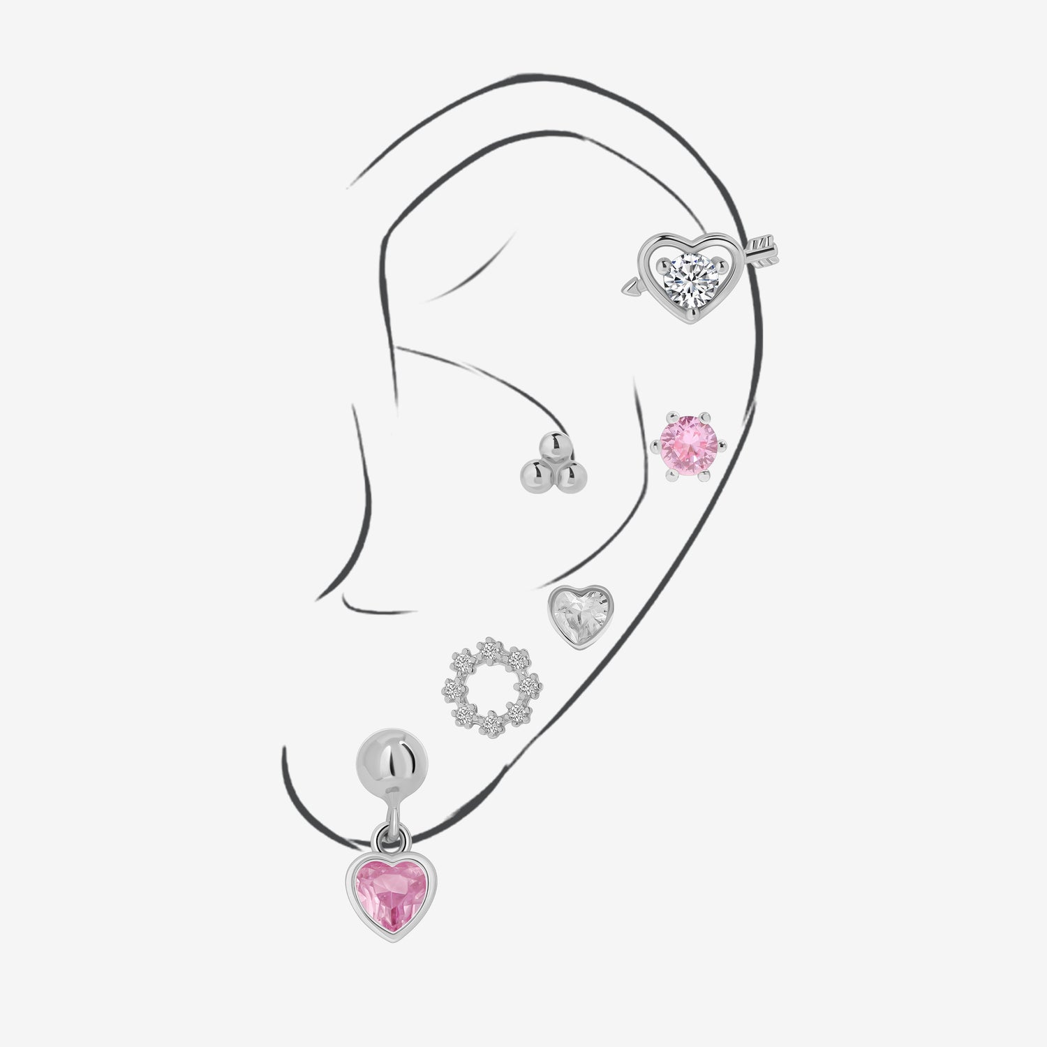 Cupid’s Embrace Earrings Set