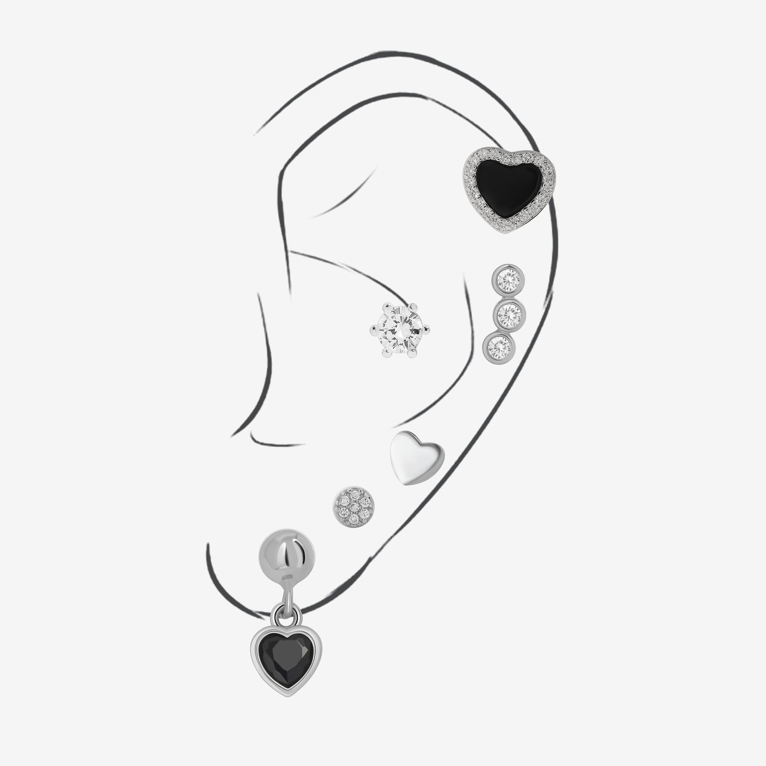 Midnight Romance Earrings Set