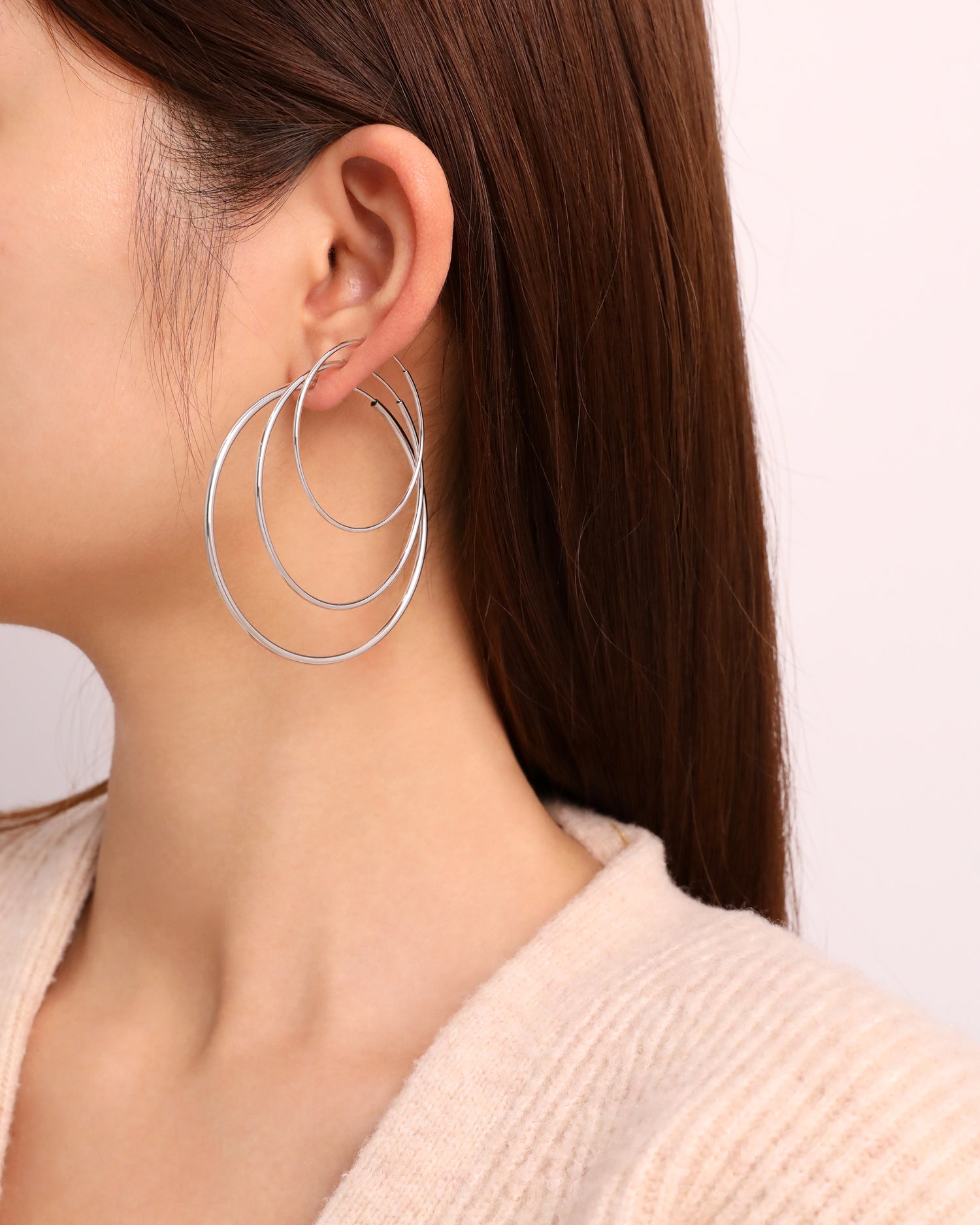 Featherlike Hoop Earrings