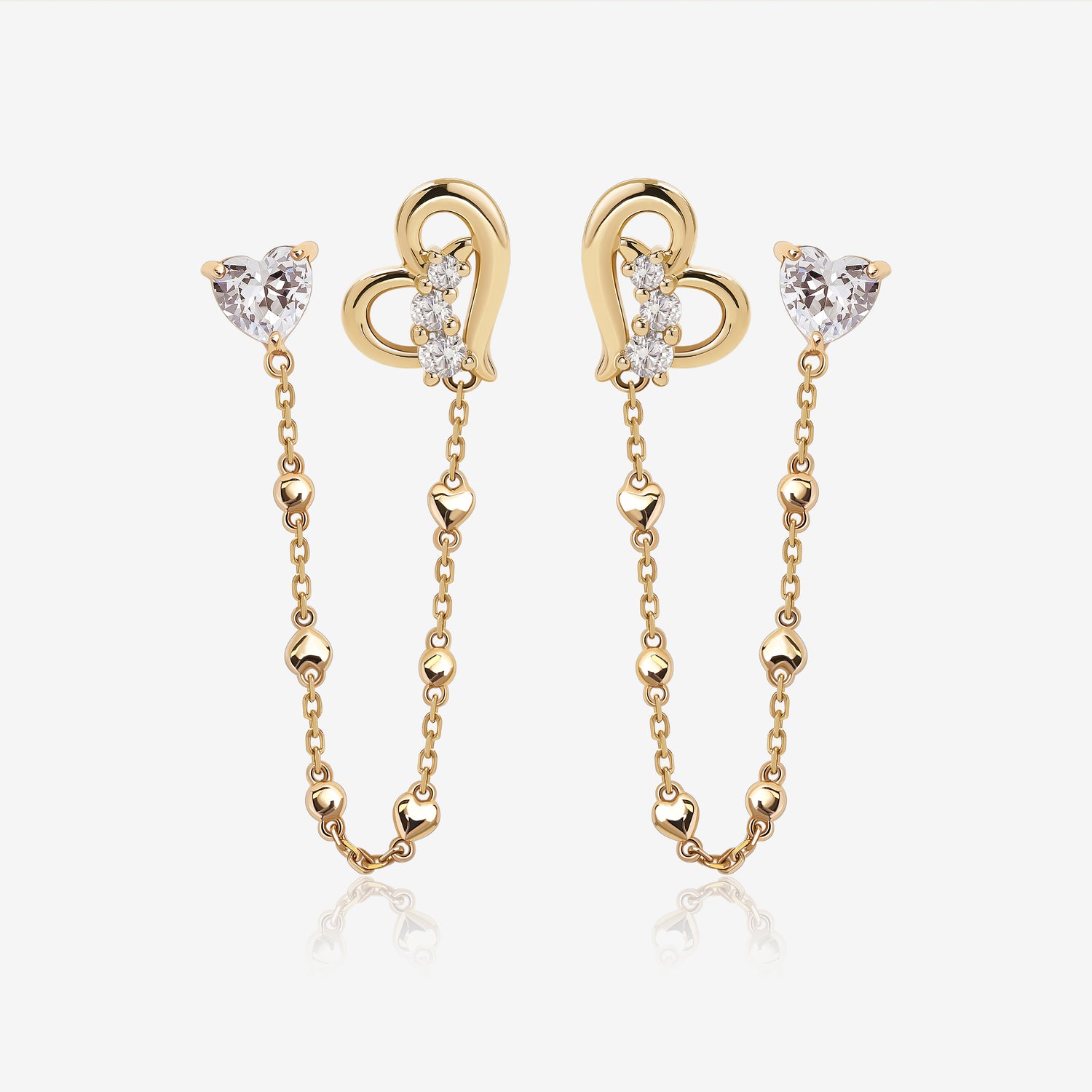 Heart of Freedom Chain Earrings