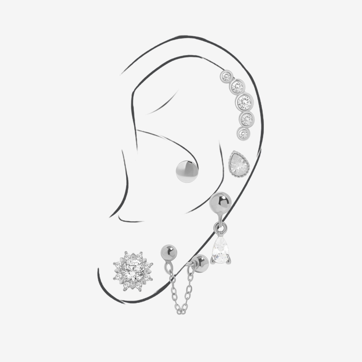 Ethereal Radiance Earrings Set