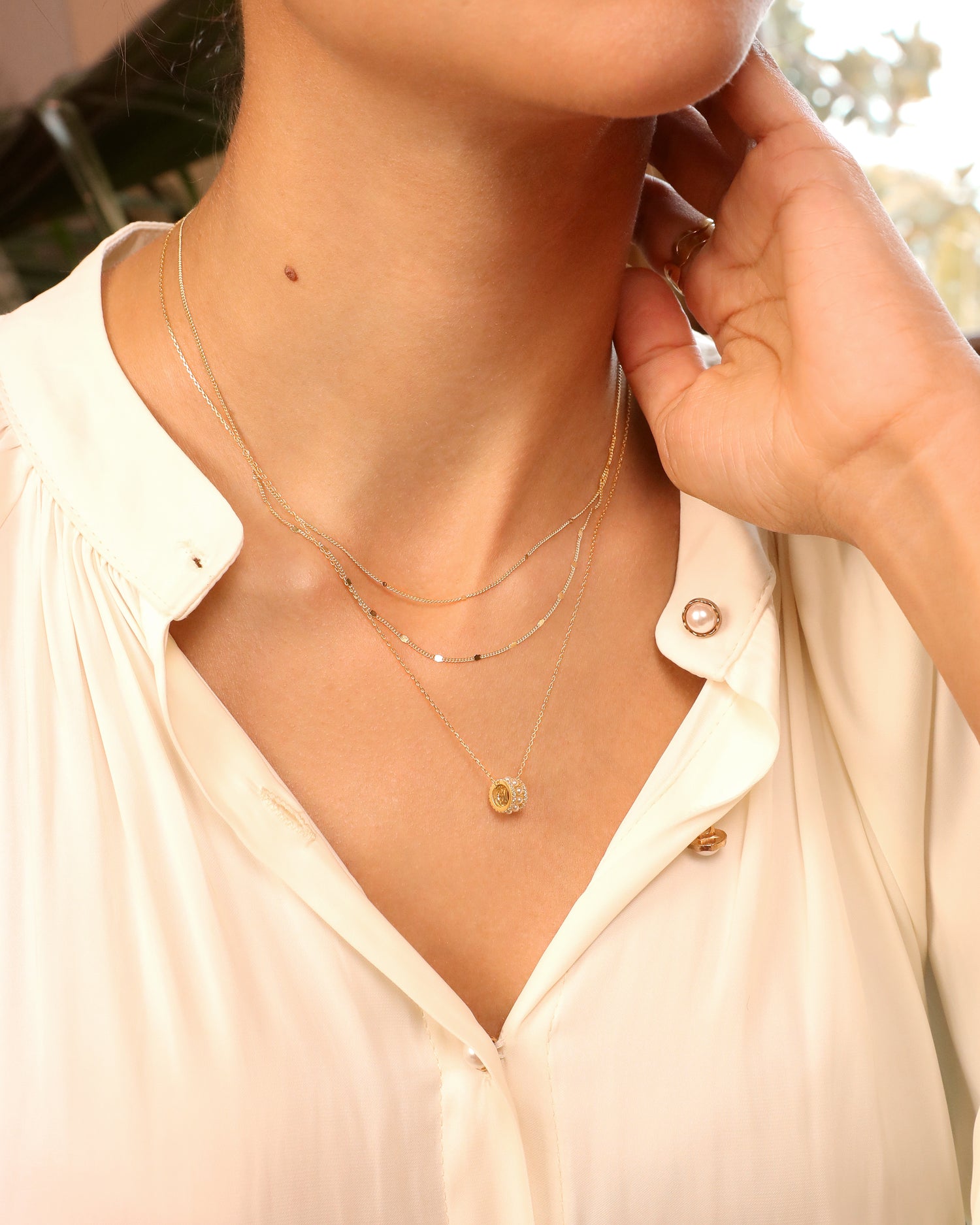 Little Circle Pearl Necklace