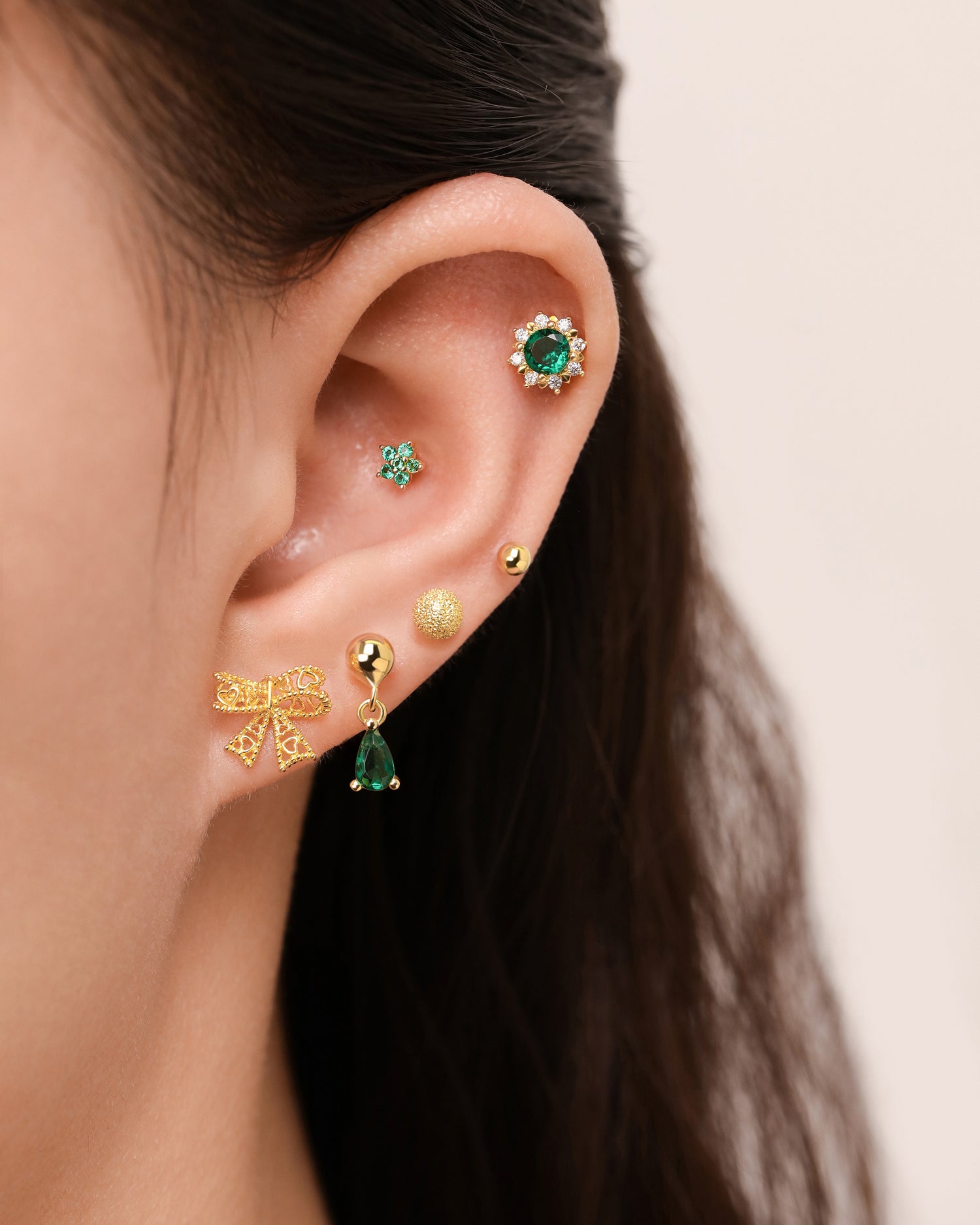 Emerald Aurora Earrings Set