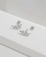 Leaf earrings from Spring Meadow Earrings Set in 925 sterling silver with cubic zirconia and ball backs.