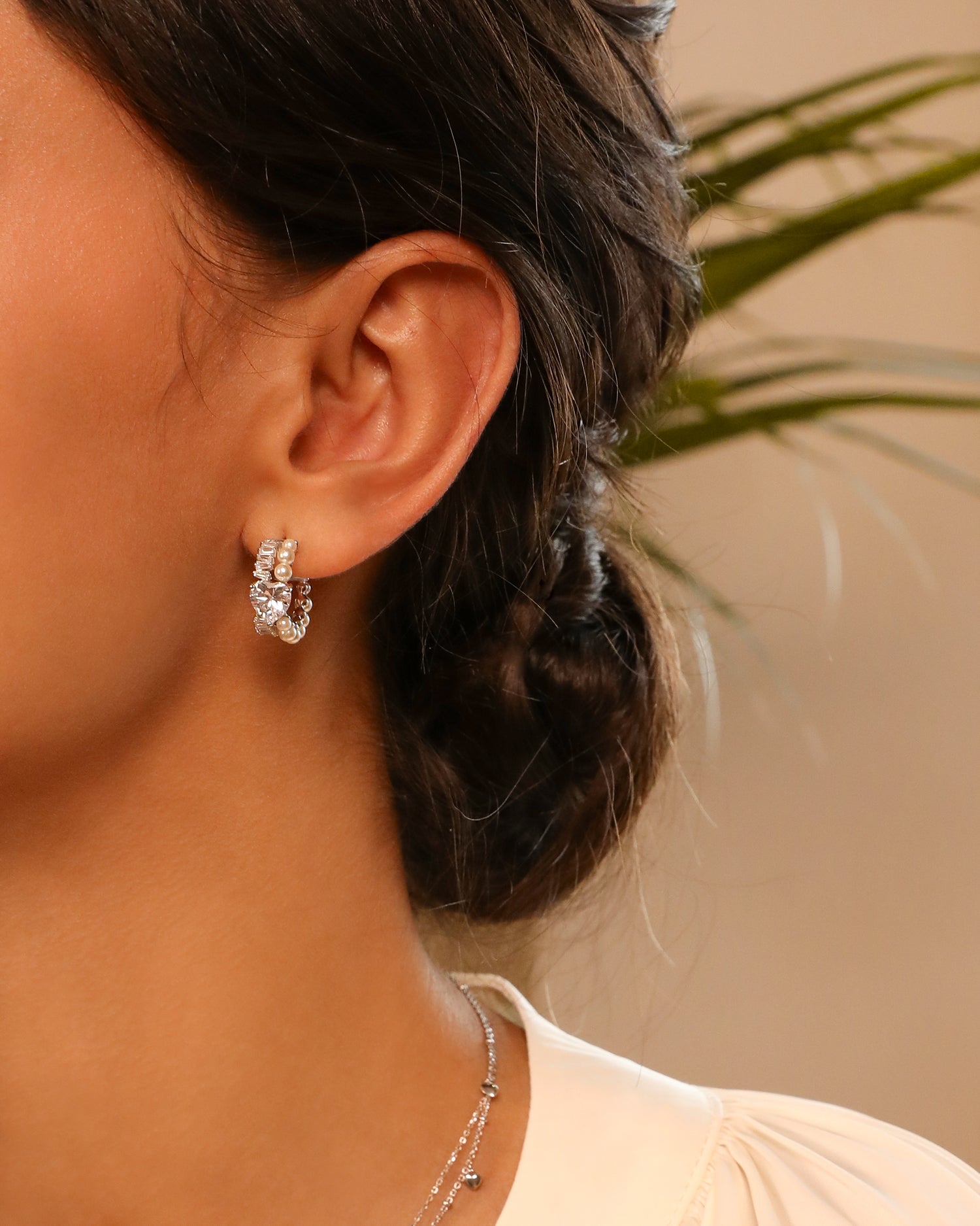 Pearl Heart Earrings