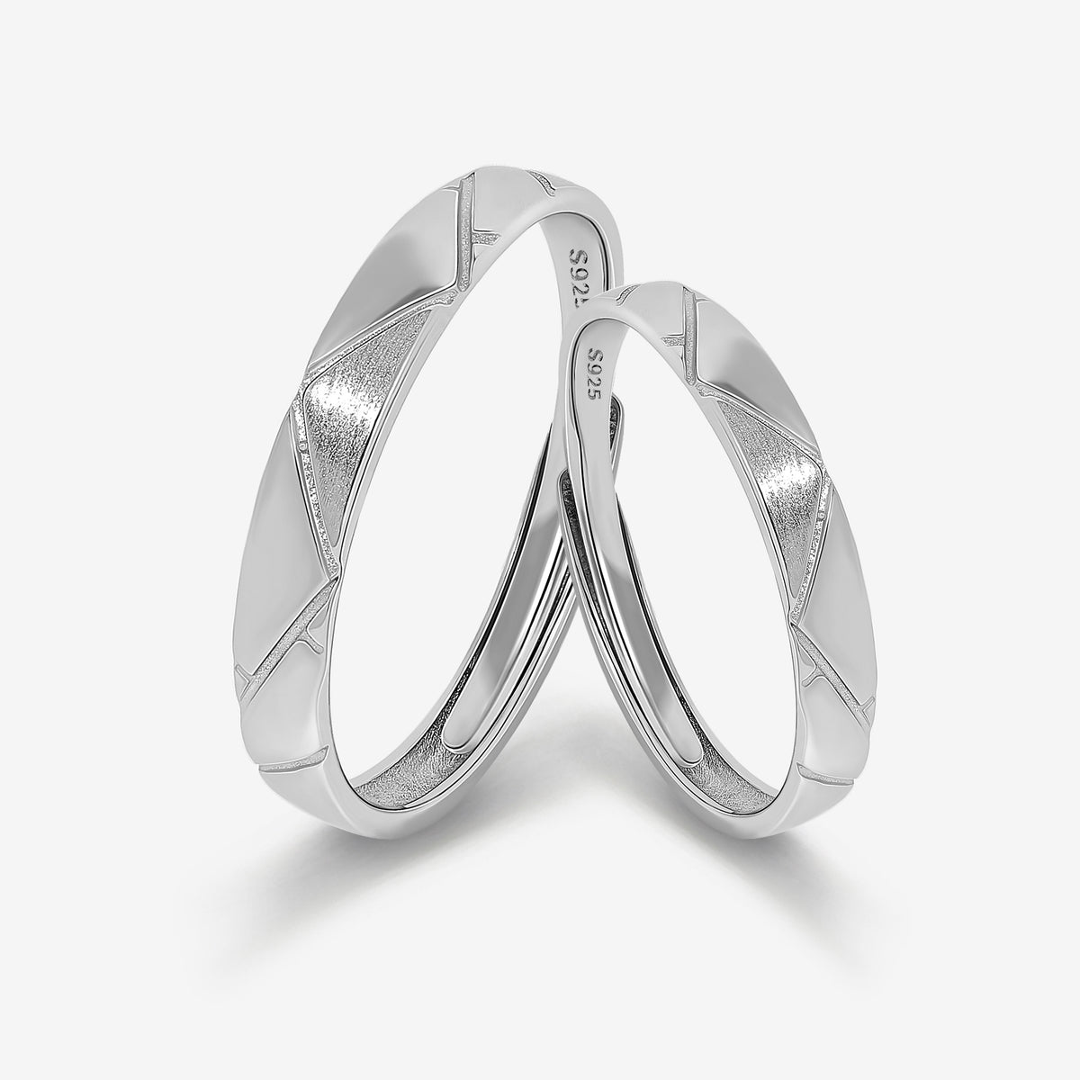 Modern Mosaic Couples' Rings