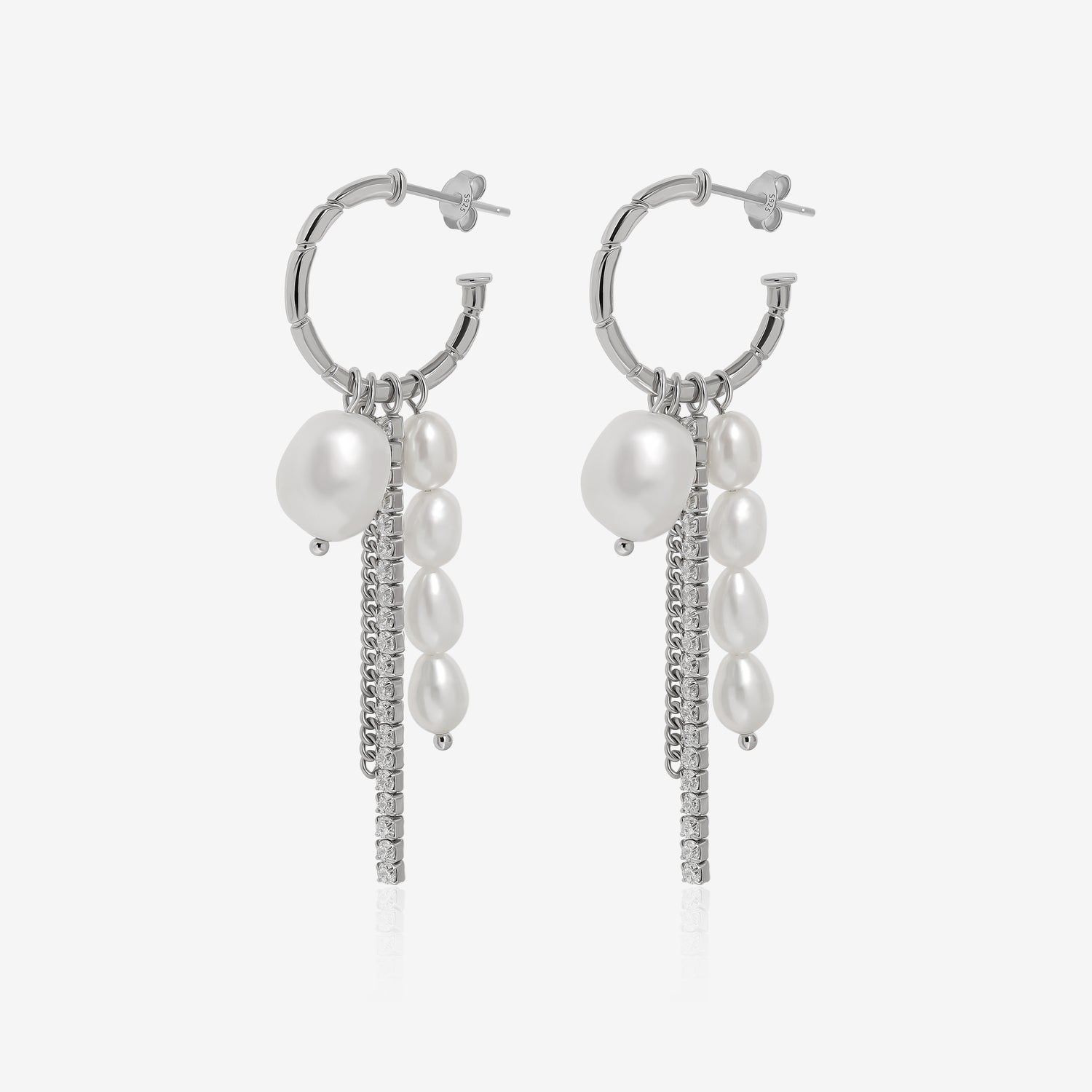 Chain & Pearl Fusion Earrings