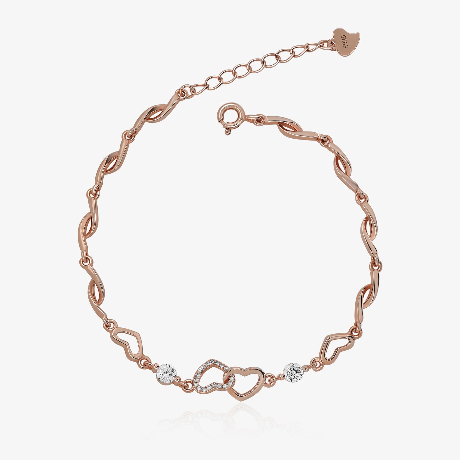 Heart Link Diamond Bracelet