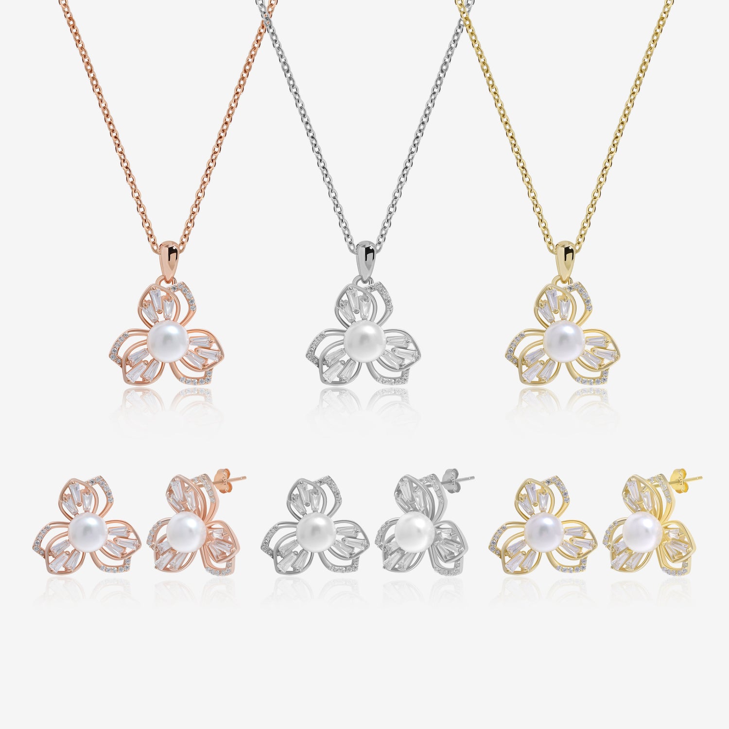 Floral Pearl Jewelry Set