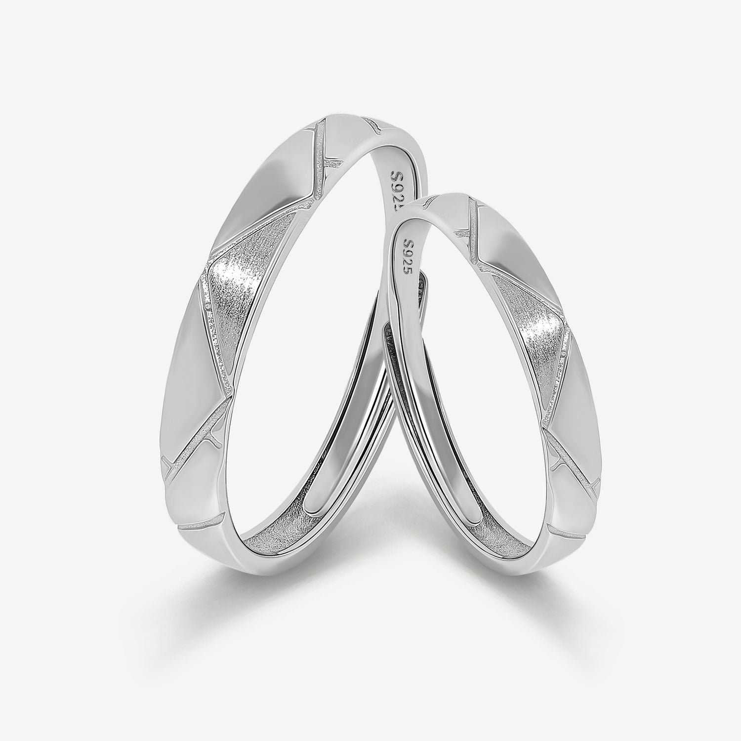 Modern Mosaic Couples' Rings